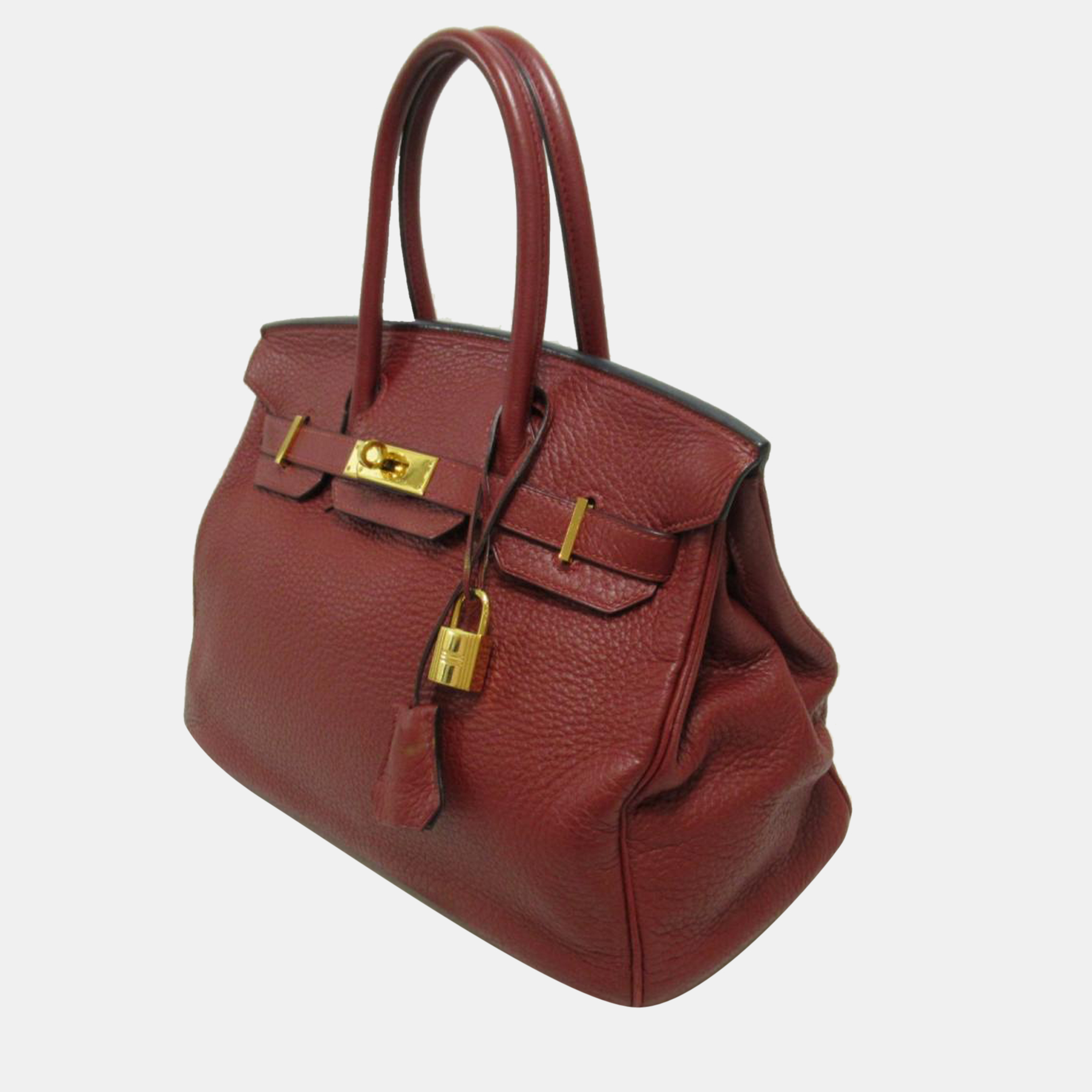 

Hermes Red Taurillon Clemence Leather Gold Hardware Birkin 30 Bag