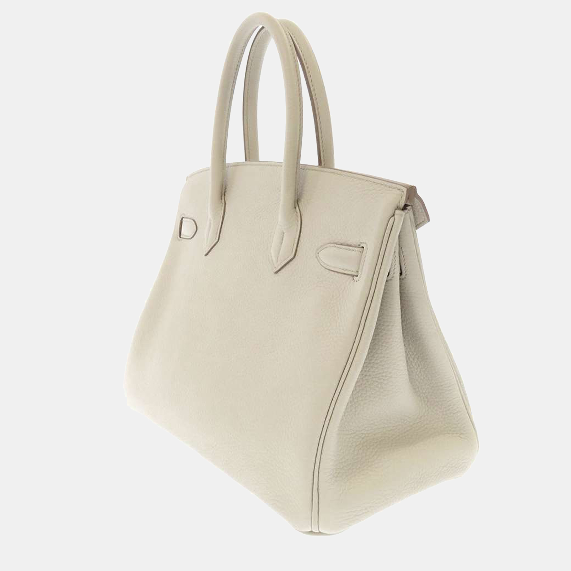

Hermes White Taurillon Clemence Leather Palladium Hardware Birkin 30 Bag