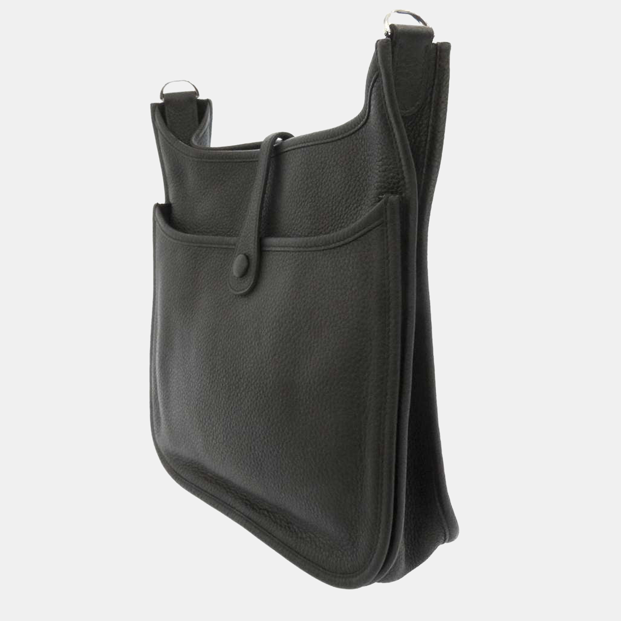 

Hermes Black Taurillon Clemence Leather Evelyne III PM Shoulder Bag