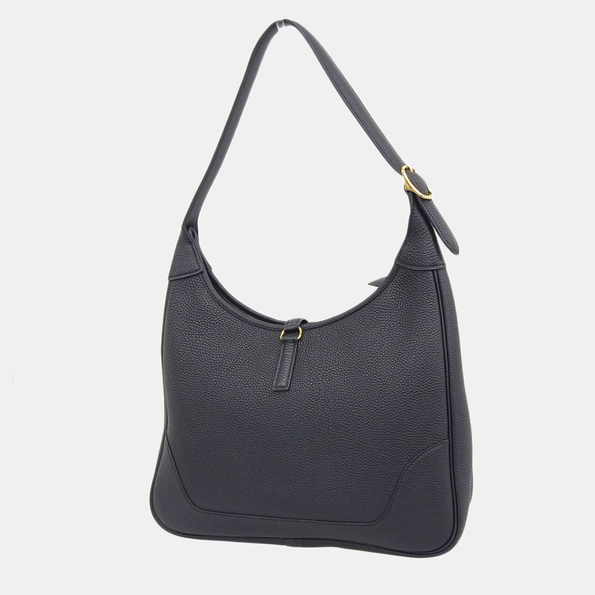 

Hermes trim 31 one shoulder bag Togo leather black gold metal fittings G stamp