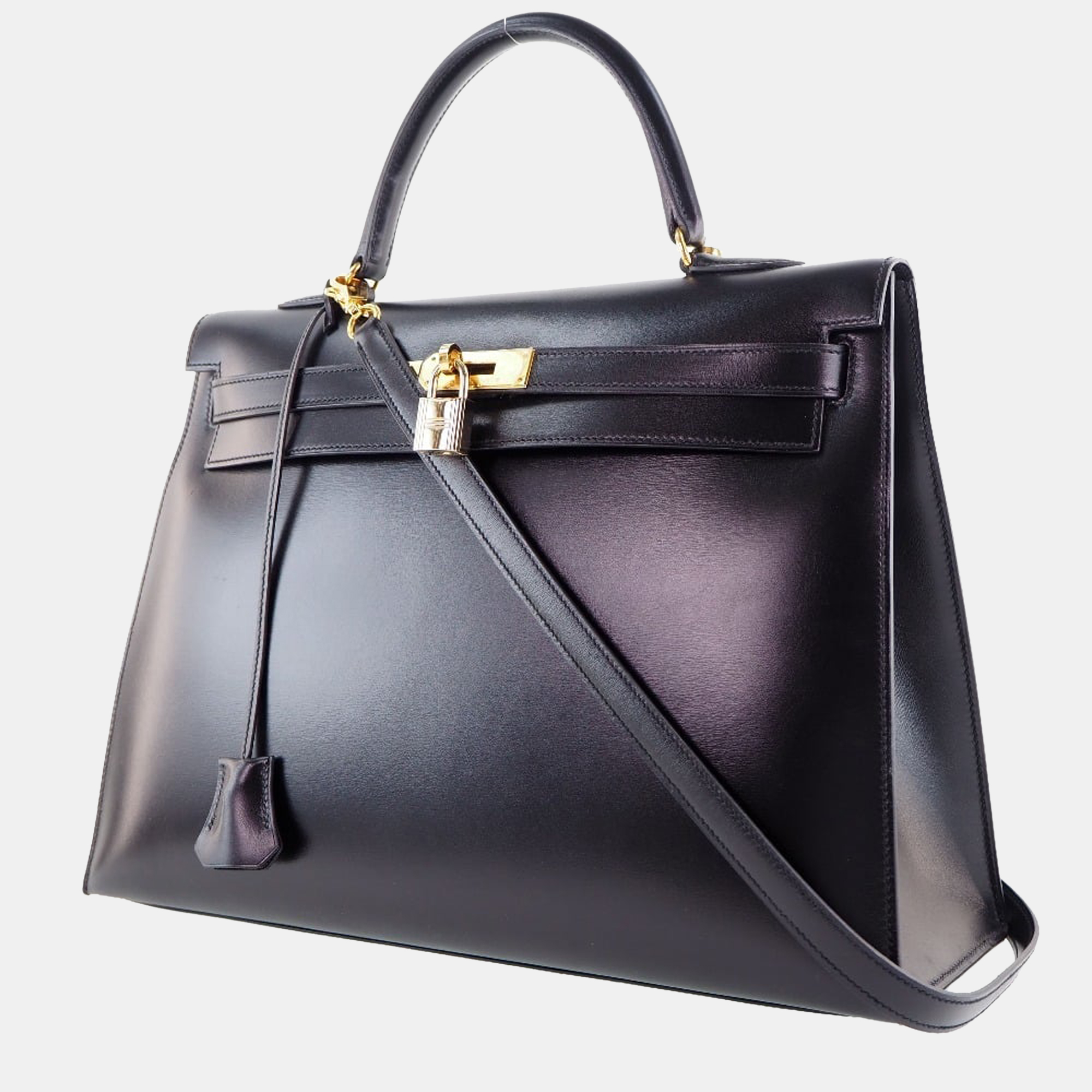 

Hermes Kelly 32 sold box calf black B ladies handbag