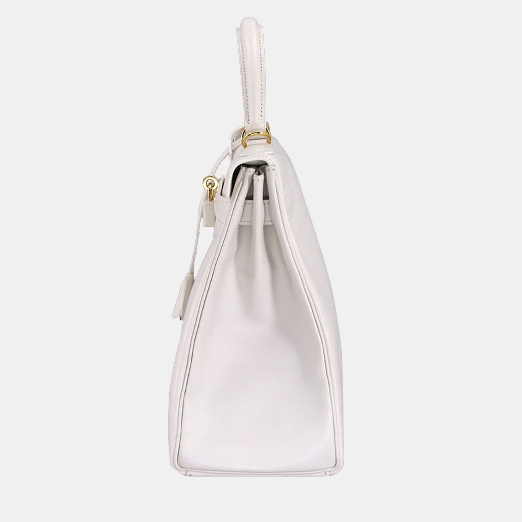 

Hermes Kelly 32 2way hand shoulder bag Vaugrene white F stamped inner stitch gold metal fittings