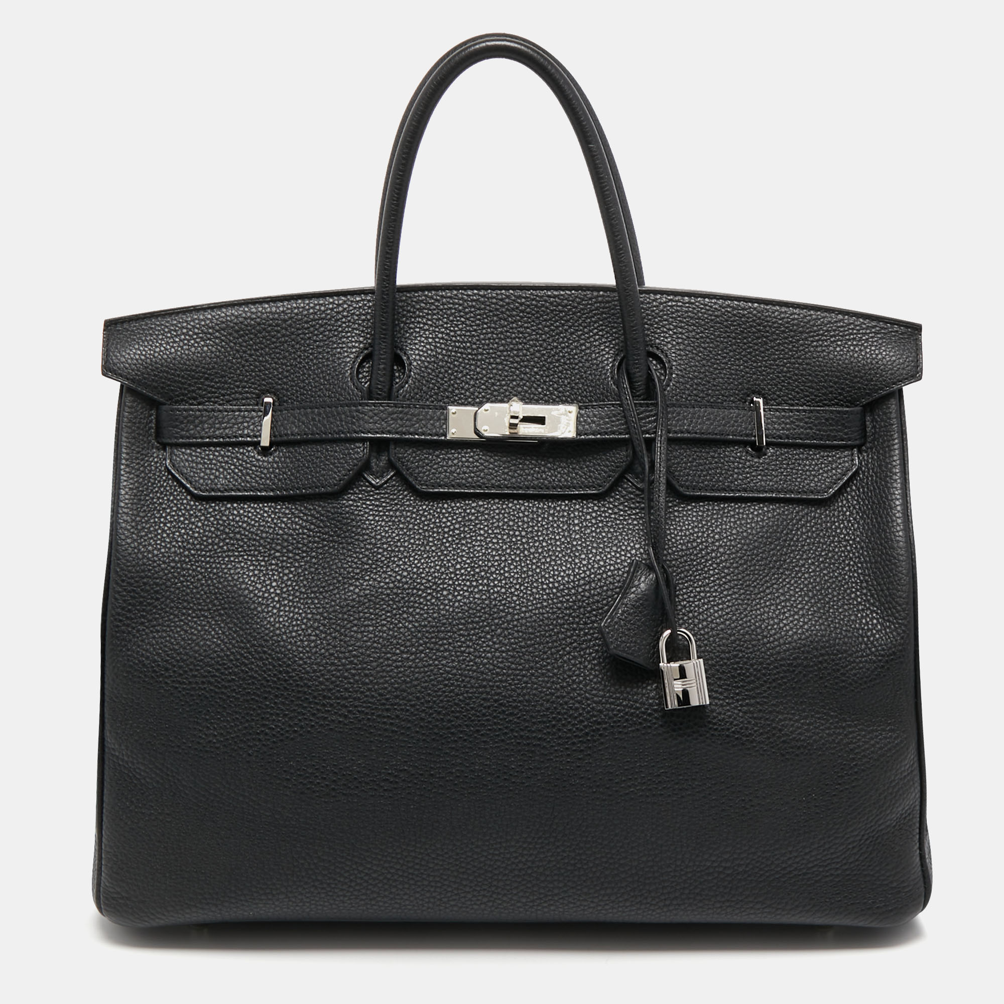مملوكة مسبقًا Hermes Black Togo Leather Palladium Finish Birkin 40 Bag
