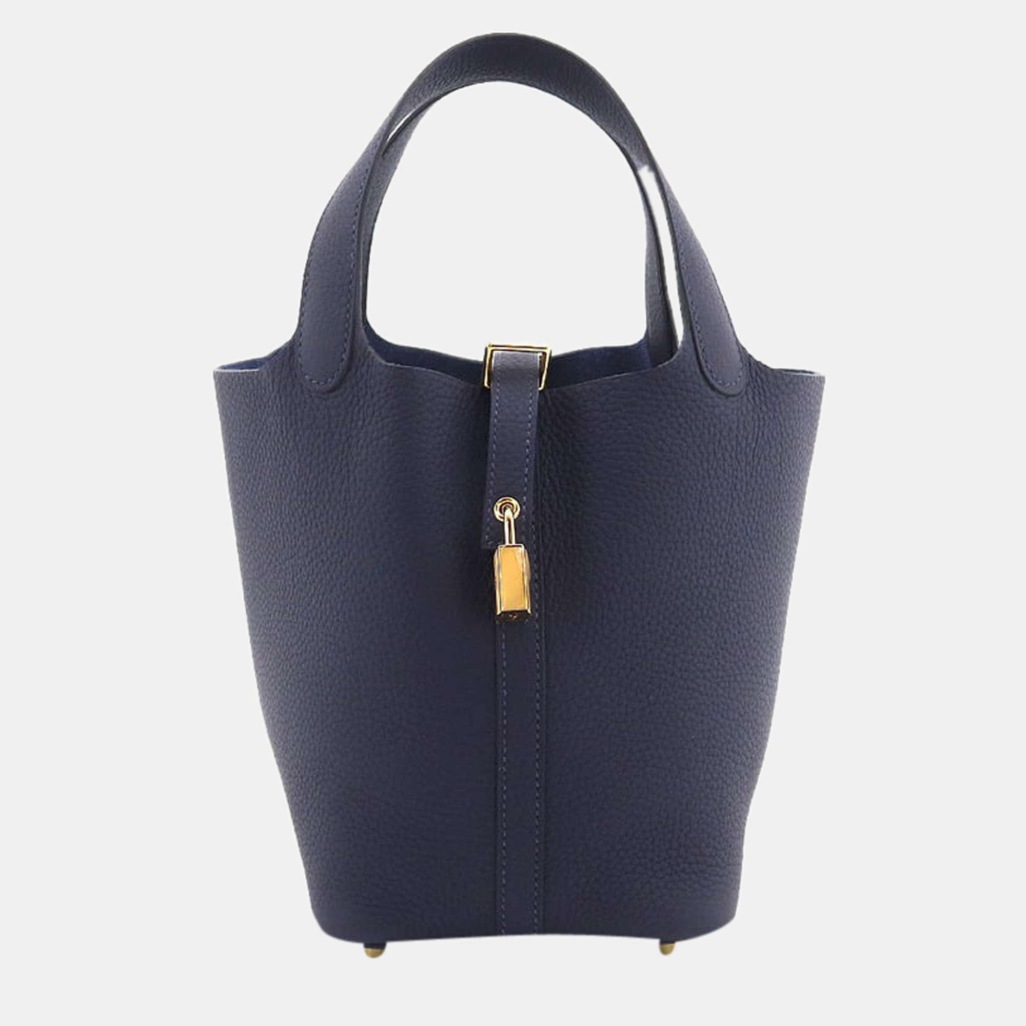 

Hermes Picotin Lock PM Handbag Taurillon Clemence Bleu Nuit Y Engraving Gold Metal Fittings, Blue