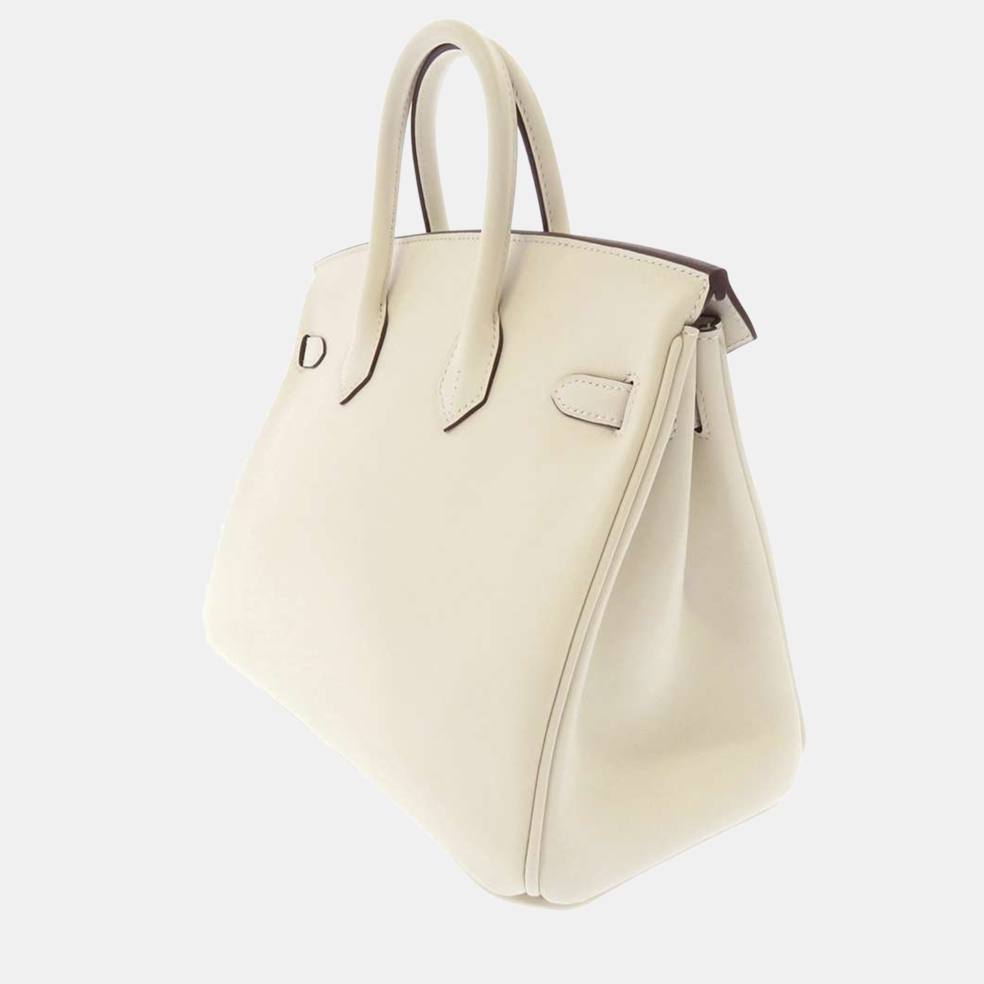 

Hermes White Swift Leather Gold Hardware Birkin 25 Bag