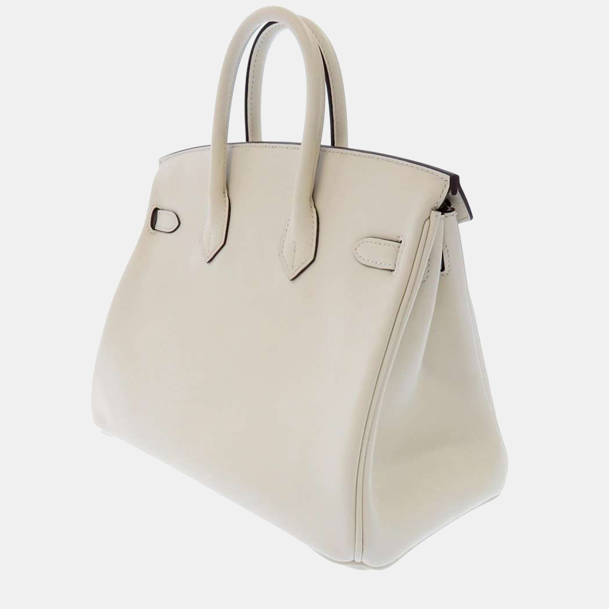 

Hermes White Swift Leather Gold Hardware Birkin 25 Bag