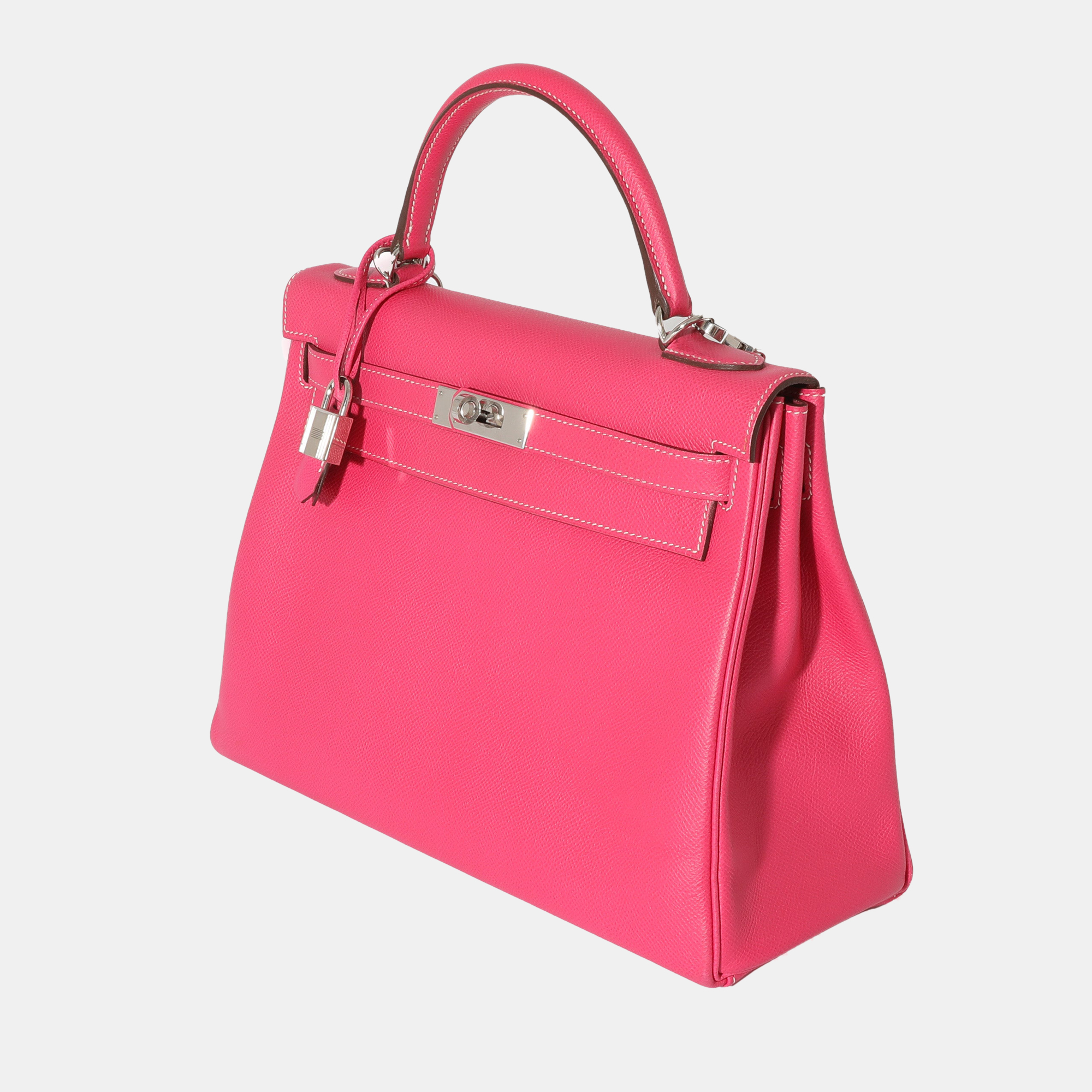 

Hermes Rose Tyrien Rubis Epsom Candy Retourne Kelly 32 PHW, Pink