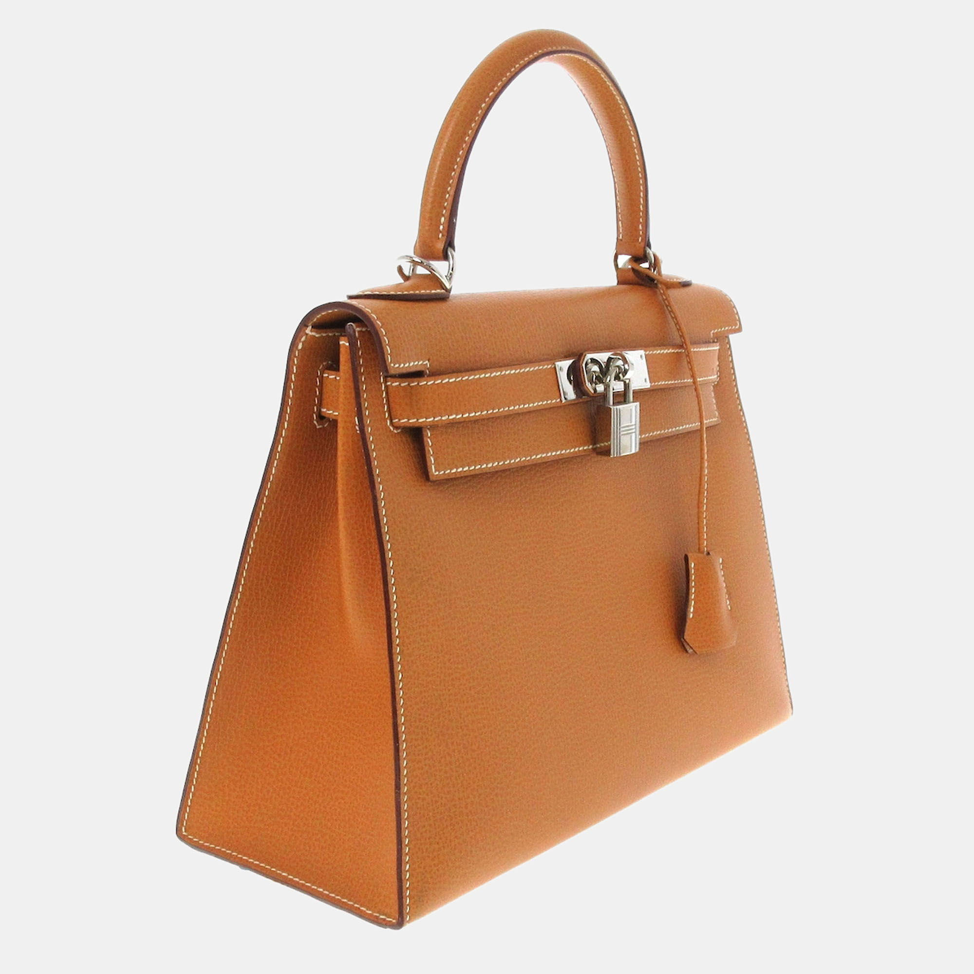 

Hermes Gold Leather Palladium Hardware Kelly Sellier 28 Bag