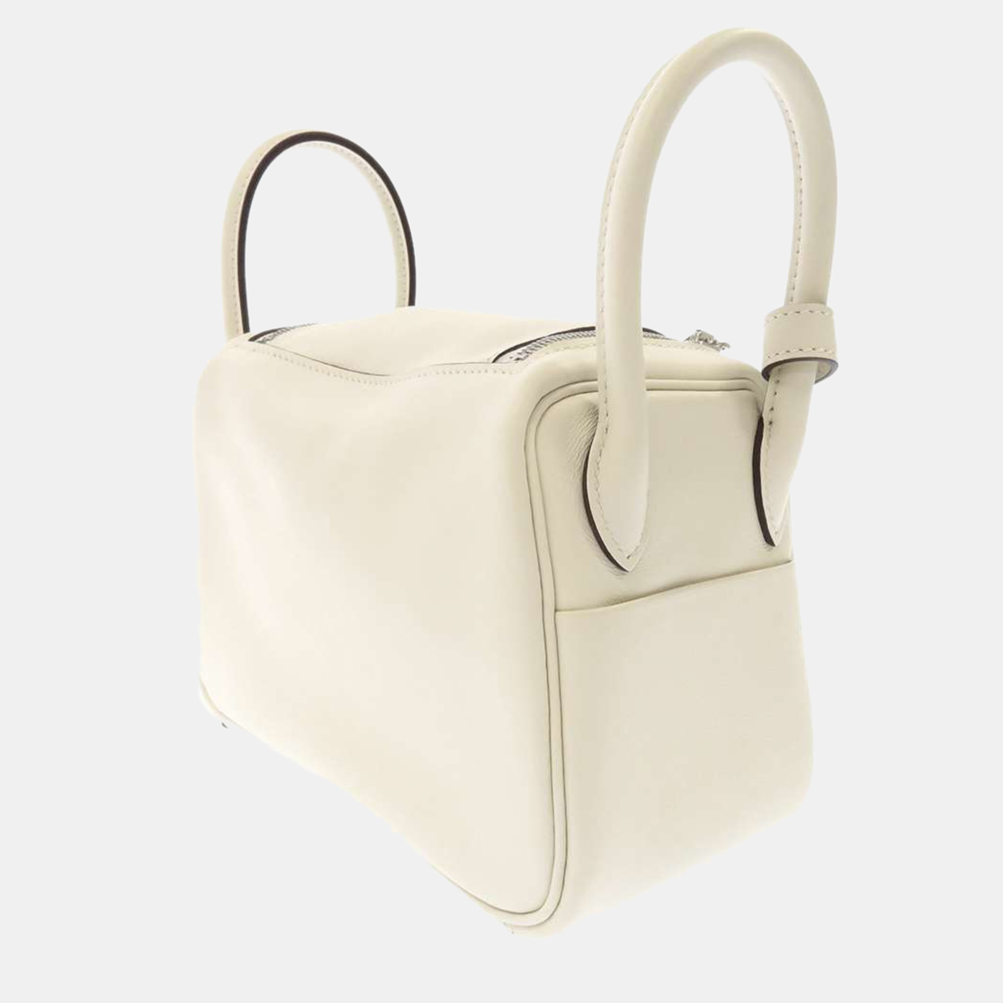 

Hermes White Swift Leather Mini Lindy Shoulder Bag