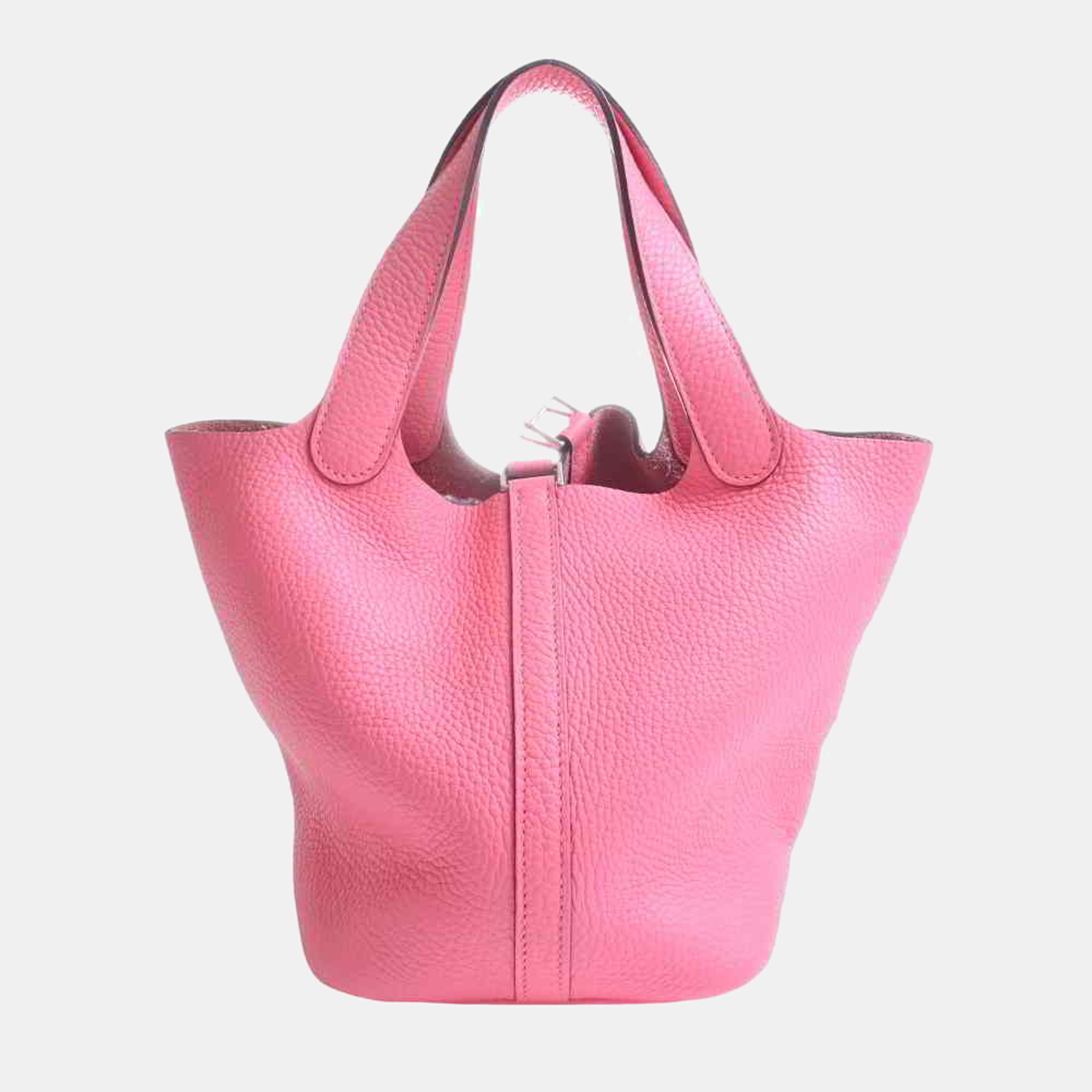 

Hermes Taurillon Clemence Picotin PM Handbag Pink