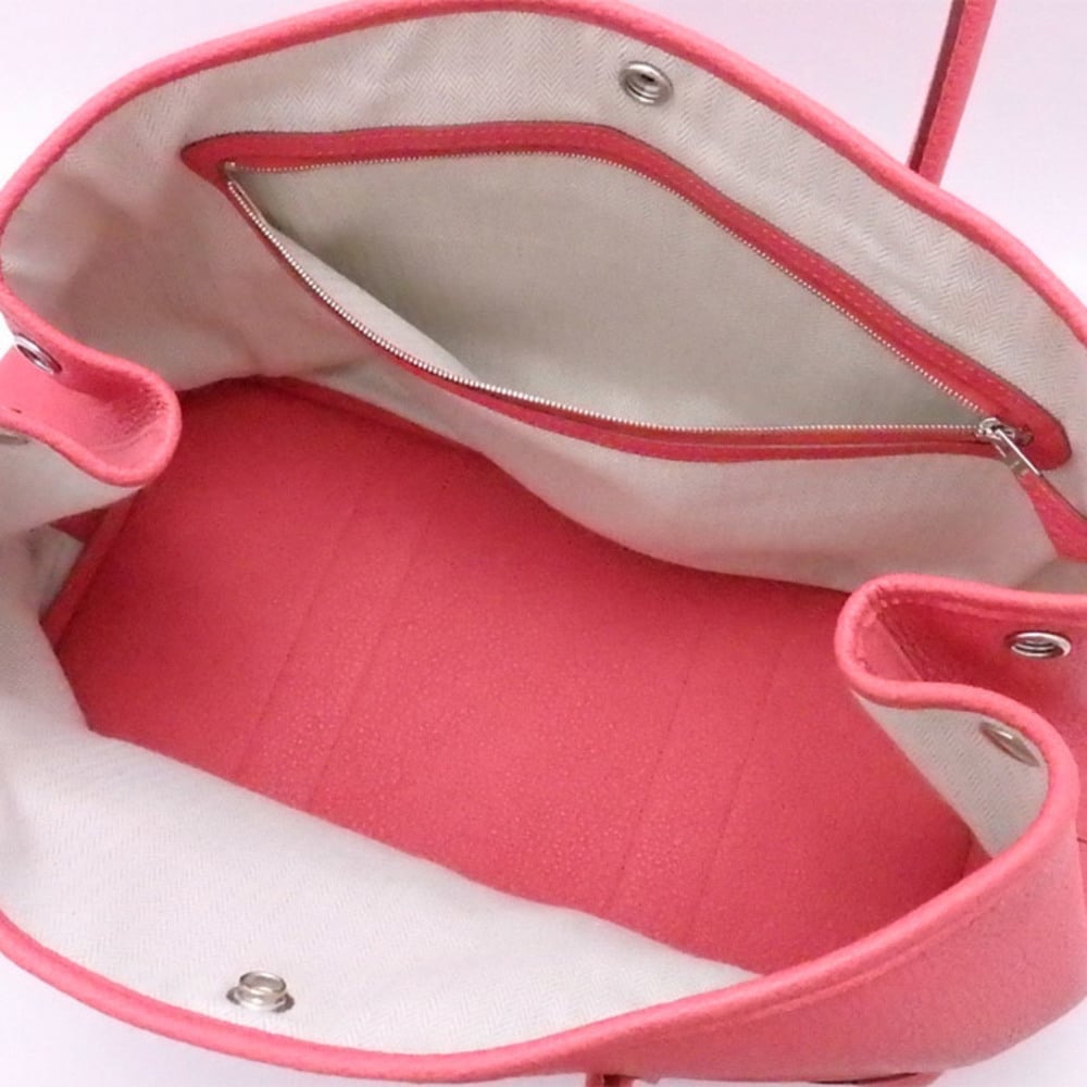

Hermes tote bag garden party pink leather handbag ladies