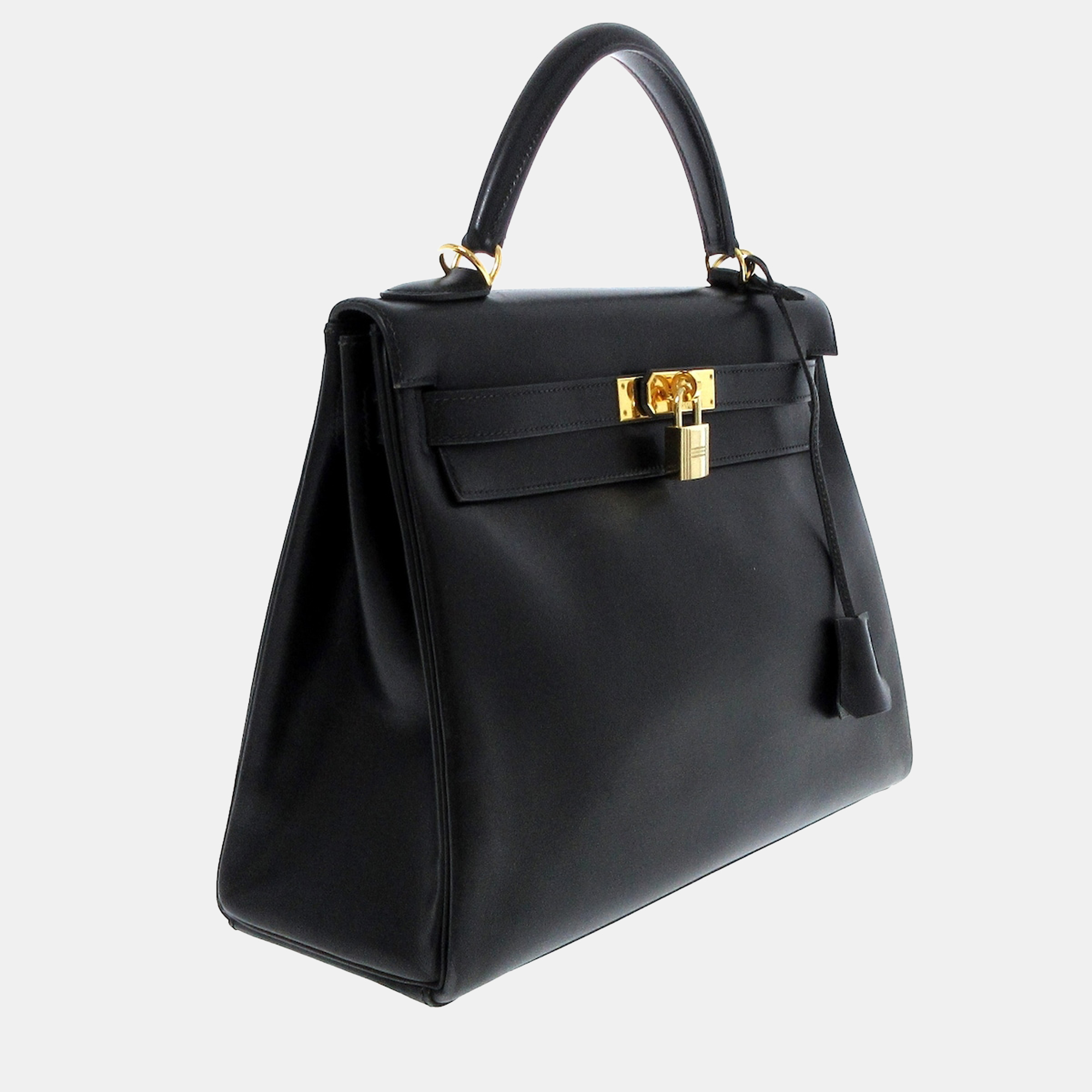 

Hermes Black Box Leather Kelly Retourne 32 Bag