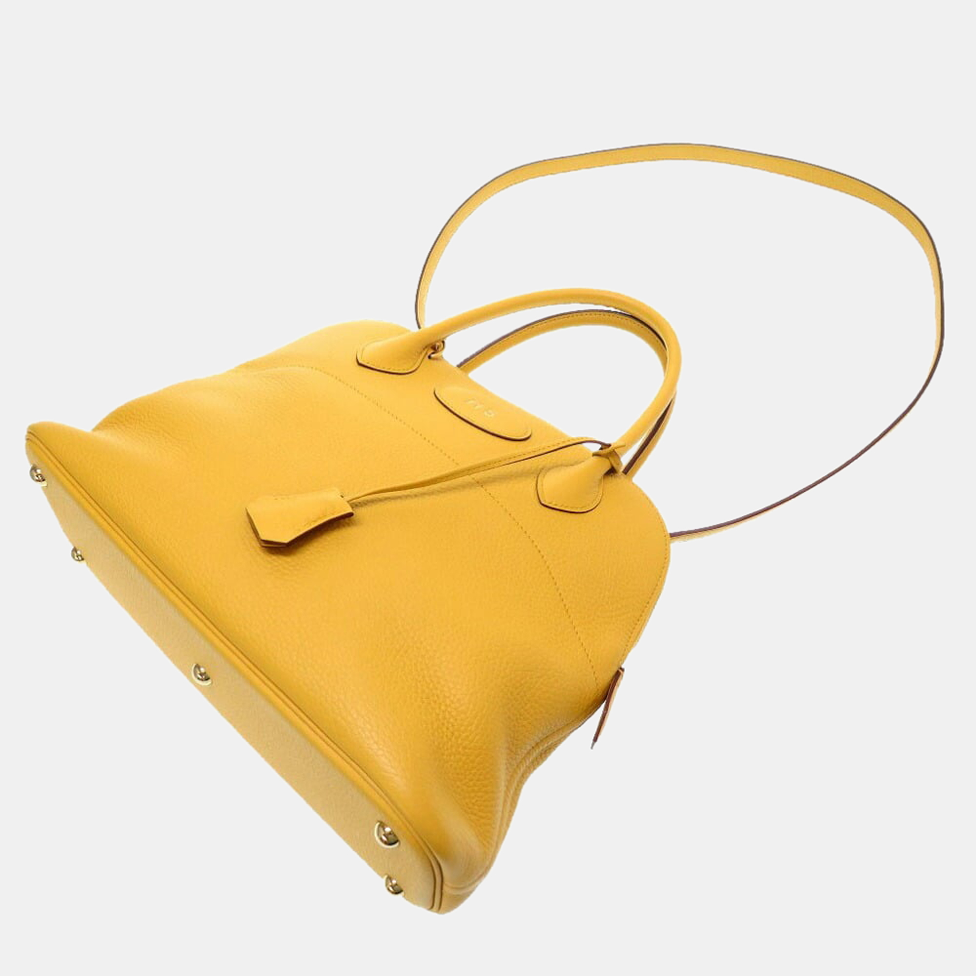 

Hermes Bolide 31 Taurillon Clemence Jaune ambre C stamp, Yellow