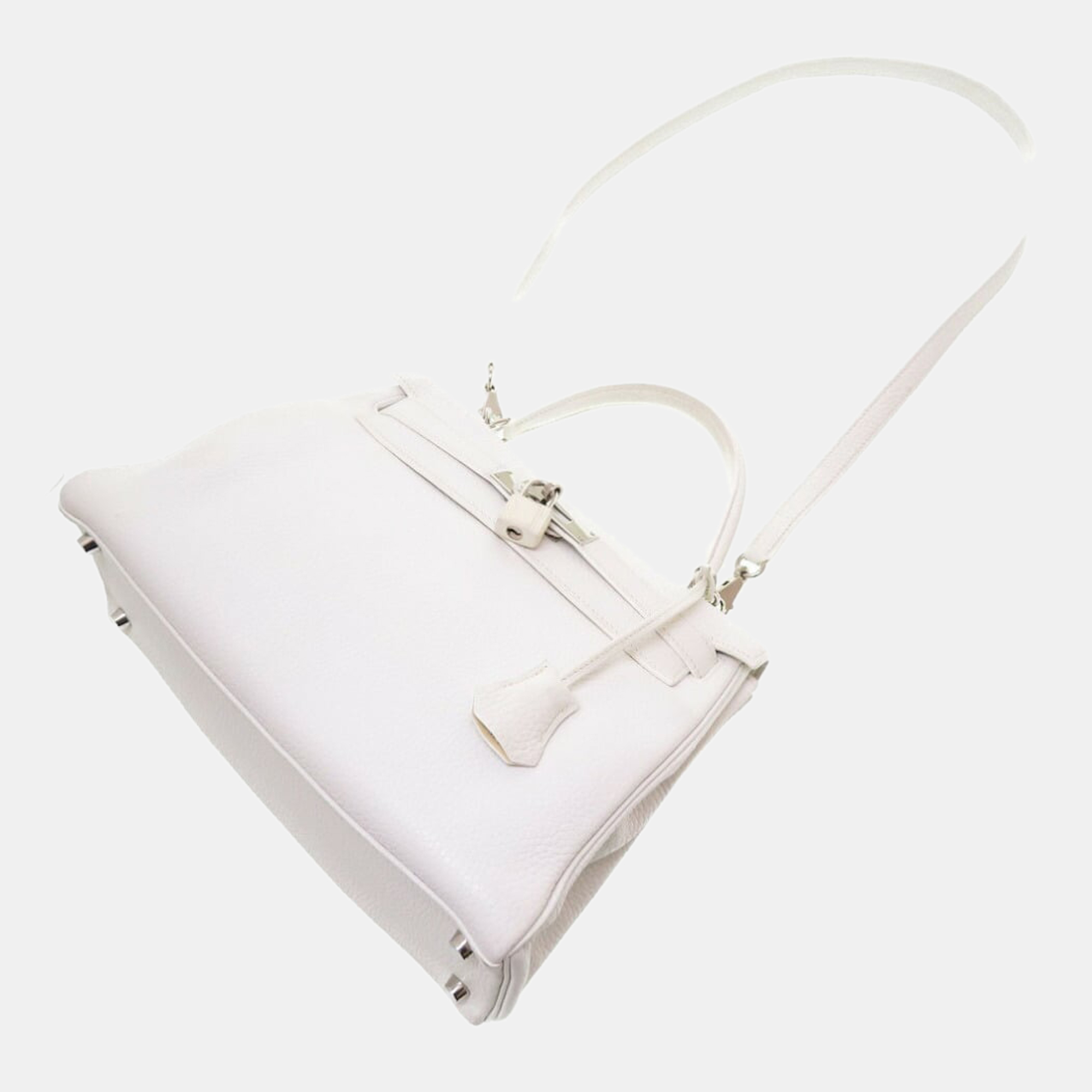 

Hermes Kelly 28 Inner Stitch Taurillon Clemence White J Stamped Handbag 0