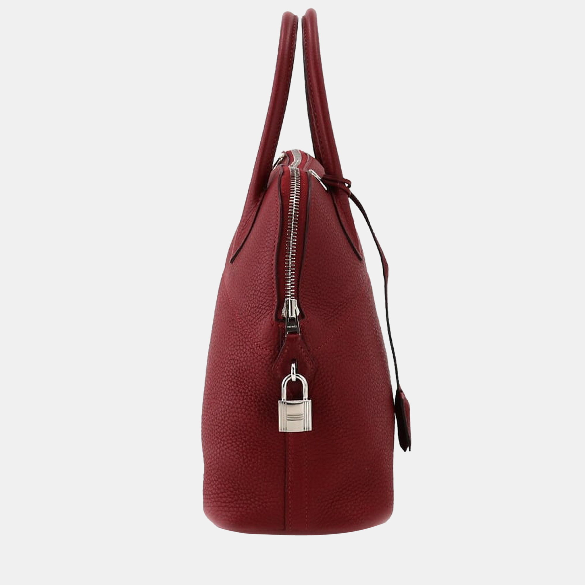 

Hermes Bolide 31 2way hand shoulder bag Taurillon Clemence Rouge Grena X engraved silver metal fittings, Red