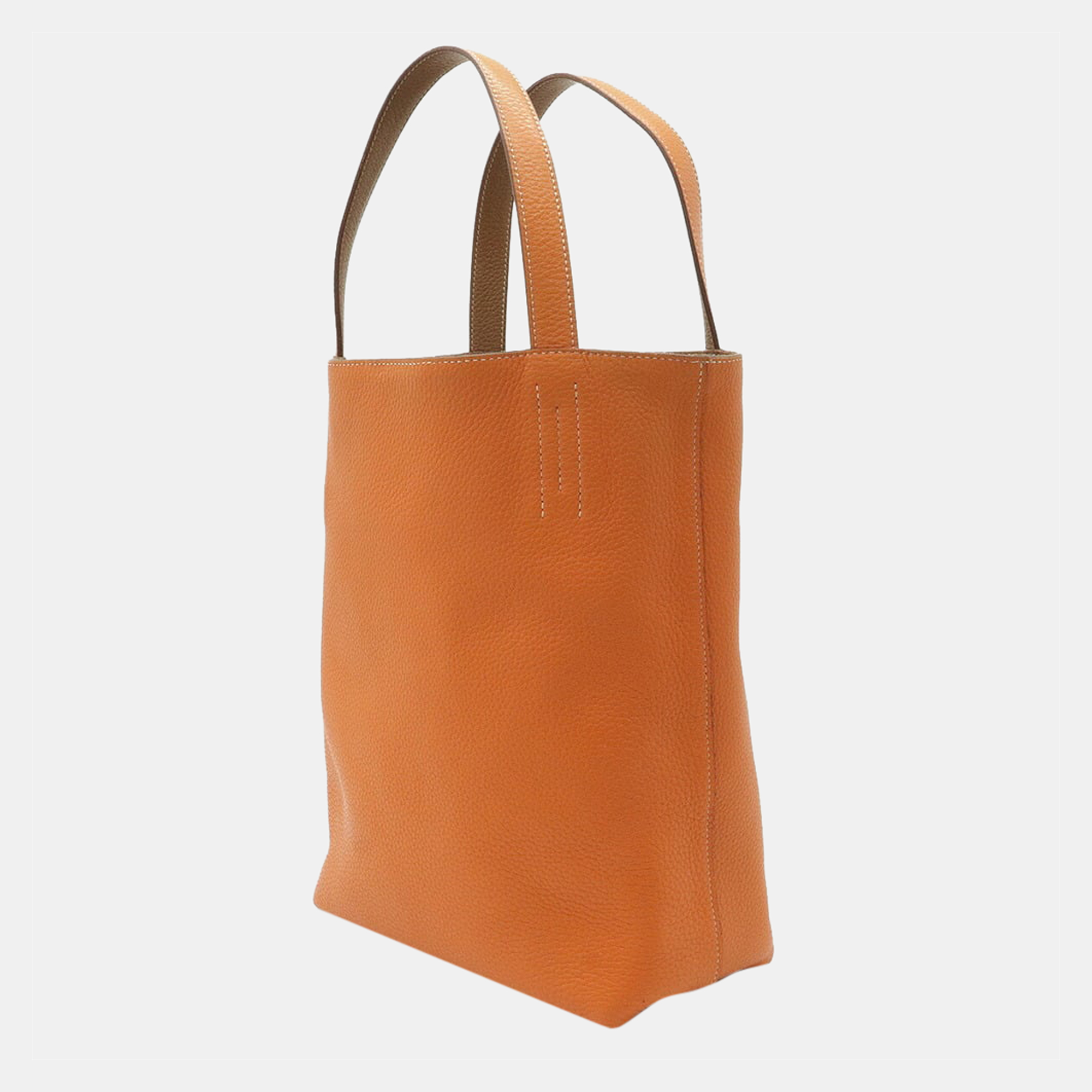 

Hermes Double Sense Sens Tote Bag Reversible Taurillon Clemence Leather Orange Gold Brown