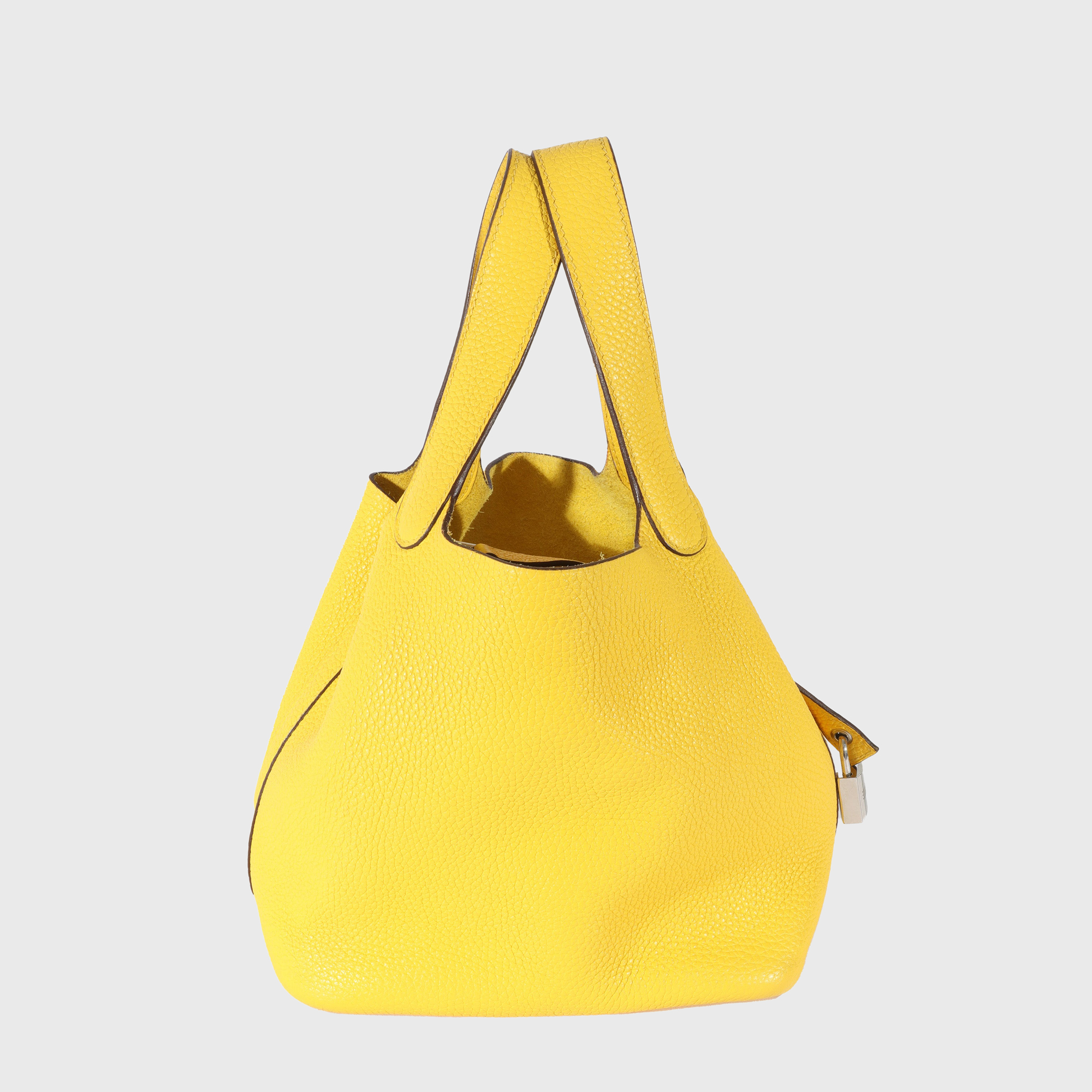 

Hermes Clemence Jaune De Naples Picotin 18 PHW, Yellow