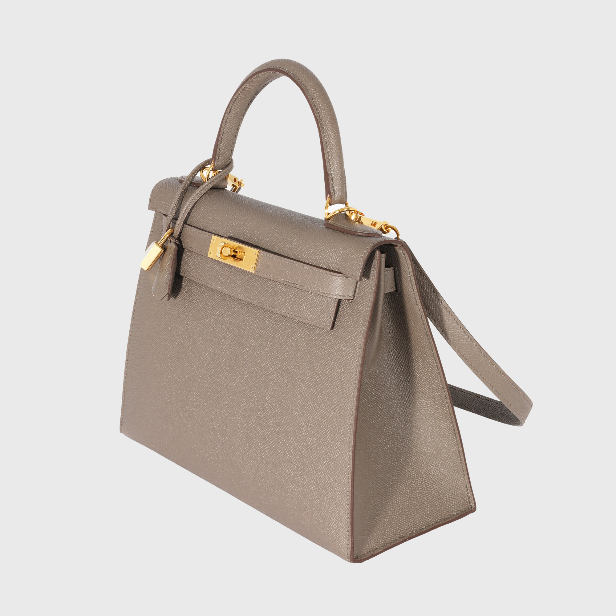 

Hermes Epsom Gris Etain Kelly Sellier 28 GHW, Grey