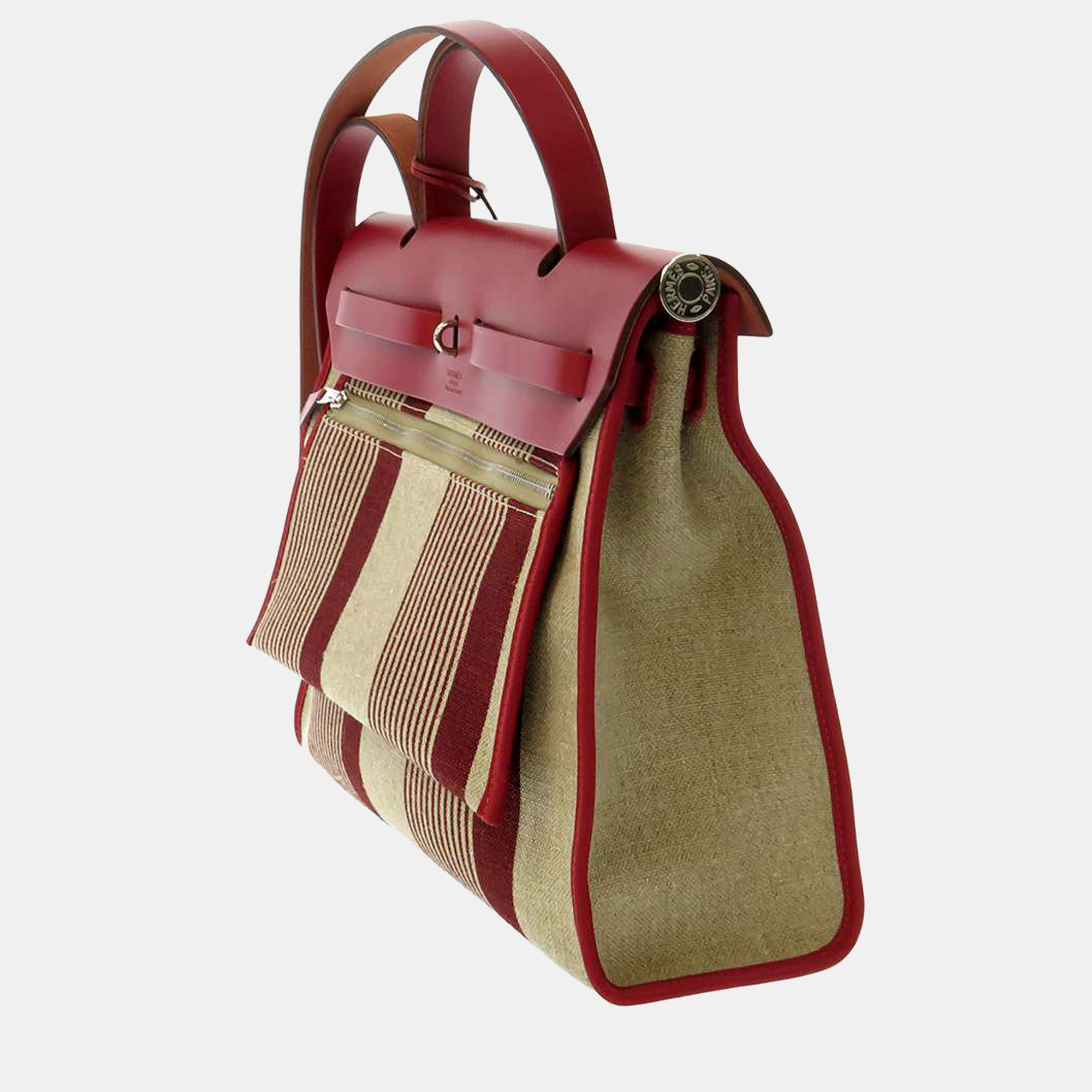 

Hermes Red Canvas Toile H Herbag Zip PM Shoulder Bag, Multicolor
