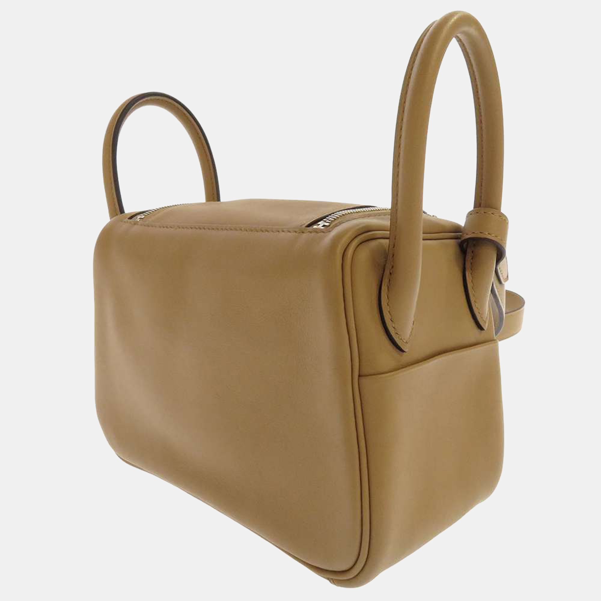 

Hermès Brown Swift Leather Palladium Hardware Mini Lindy Bag