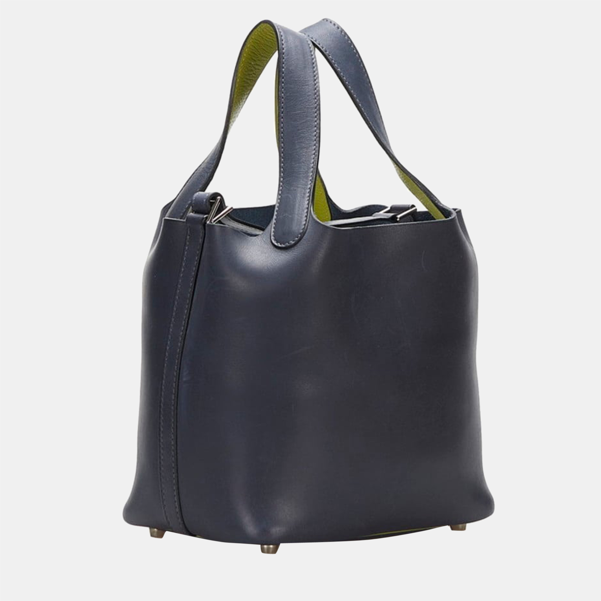 

Hermes Picotin PM Handbag Navy Leather Ladies, Black