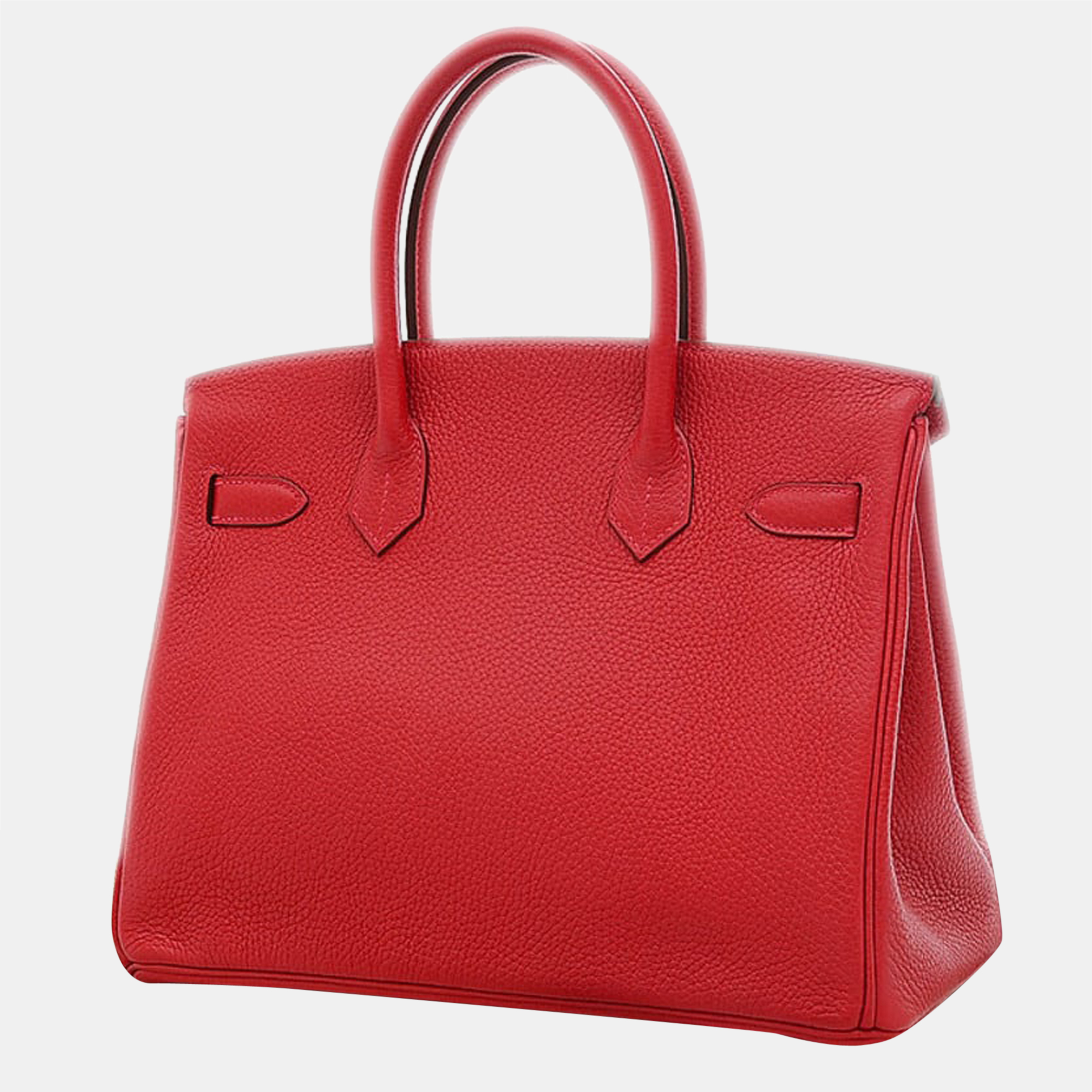 

Hermes Birkin 30 Taurillon Clemence Handbag Rouge Kazak Silver metal fittings C stamp, Red