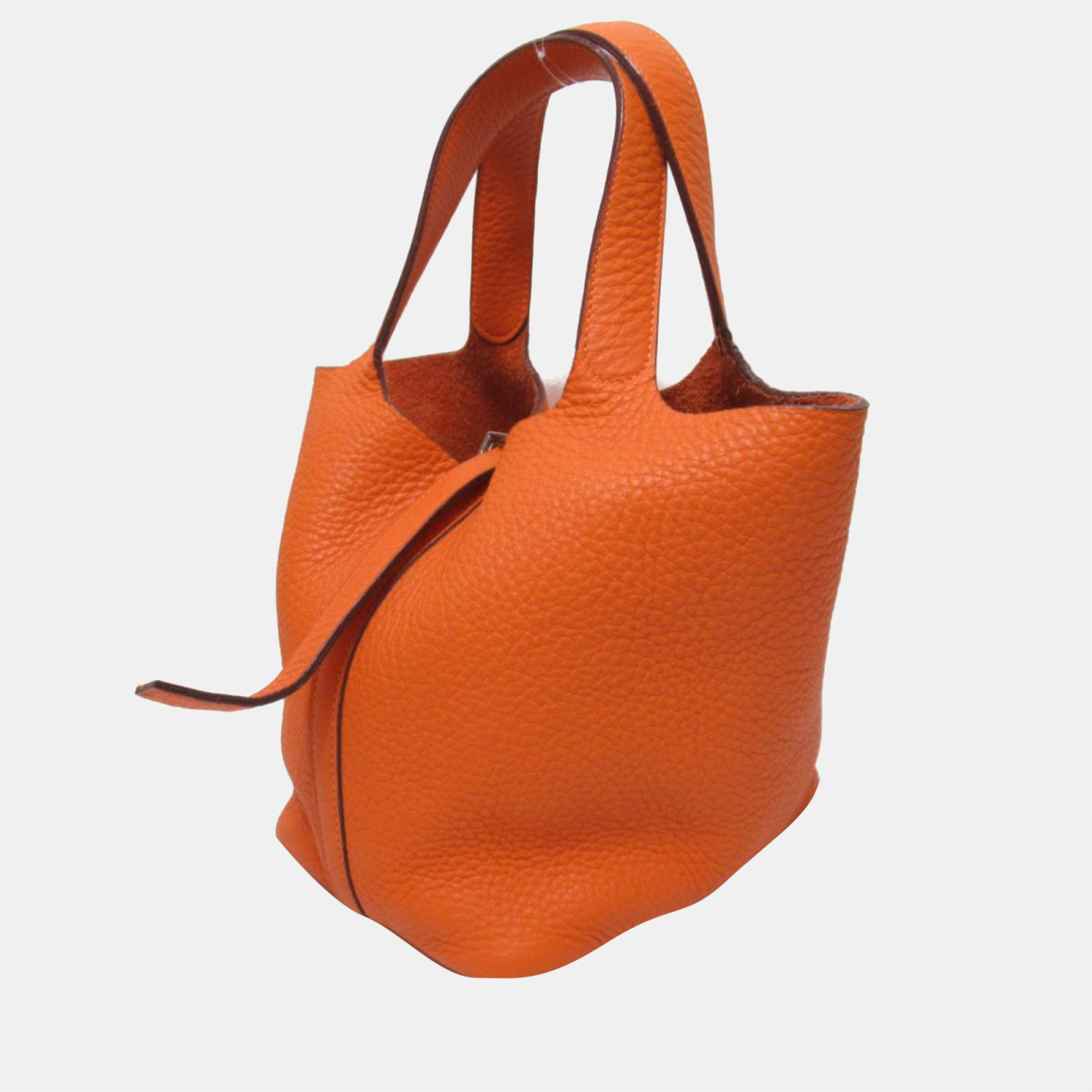 

Hermes Orange Clemence Leather Picotin Lock PM Tote Bag