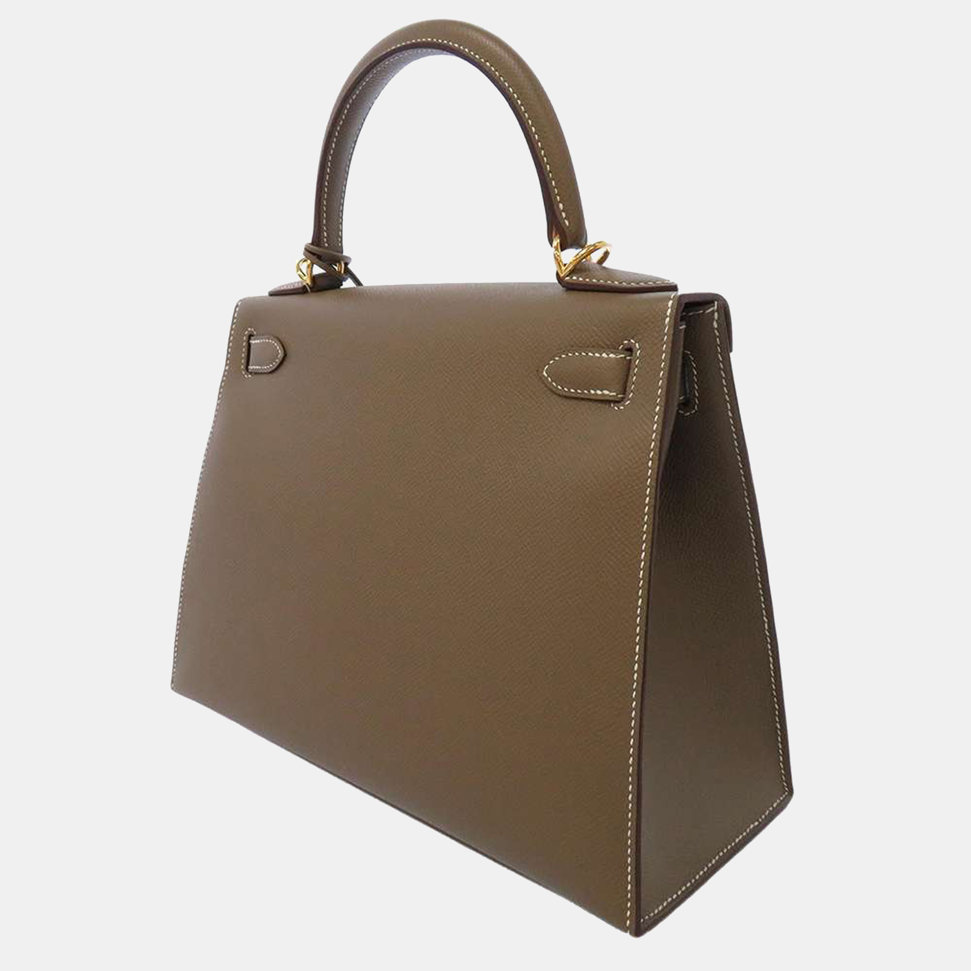 

Hermes Grey Epsom Leather Gold Hardware Kelly Sellier 28 Bag