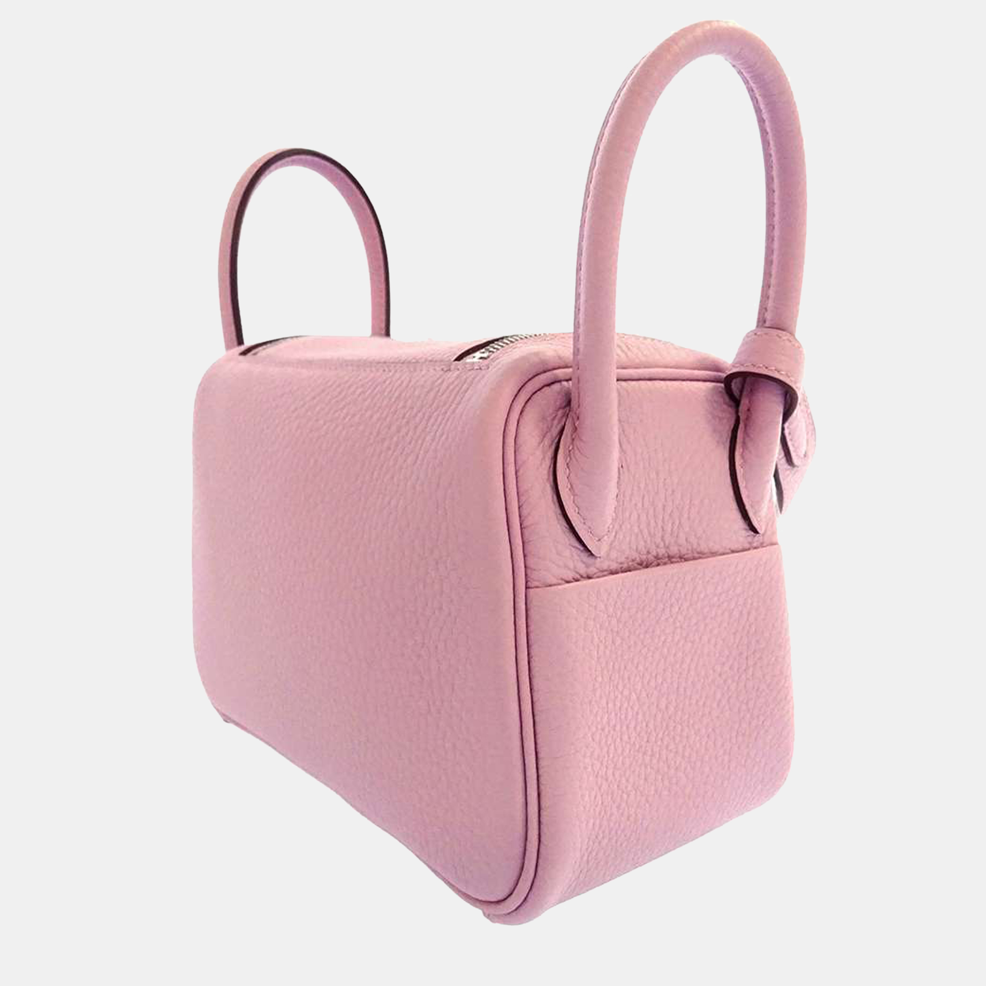 

Hermes Pink Taurillon Clemence Leather Mini Lindy Shoulder Bag