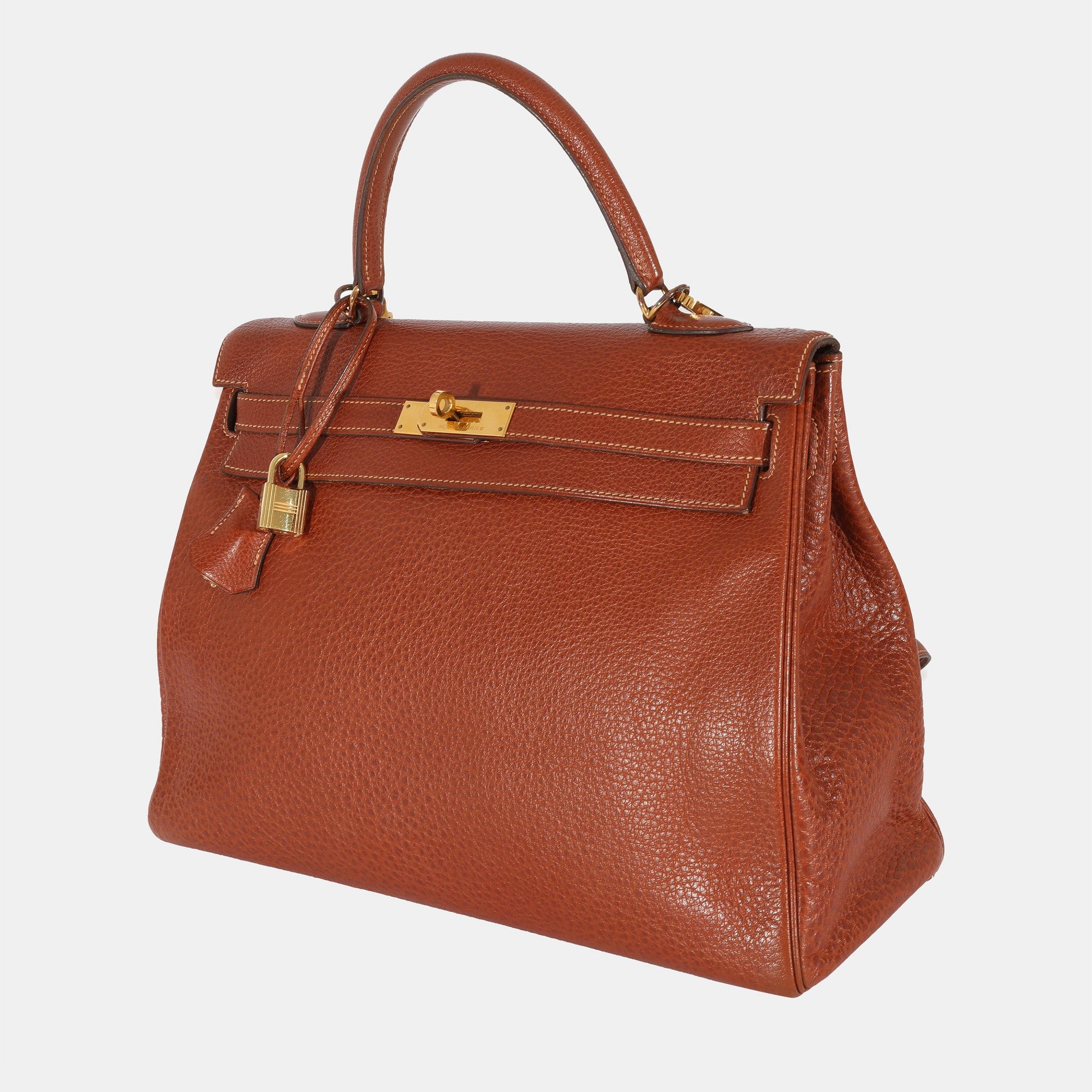 

Hermes Etrusque Buffalo Leather Retourne Kelly 35 GHW, Brown