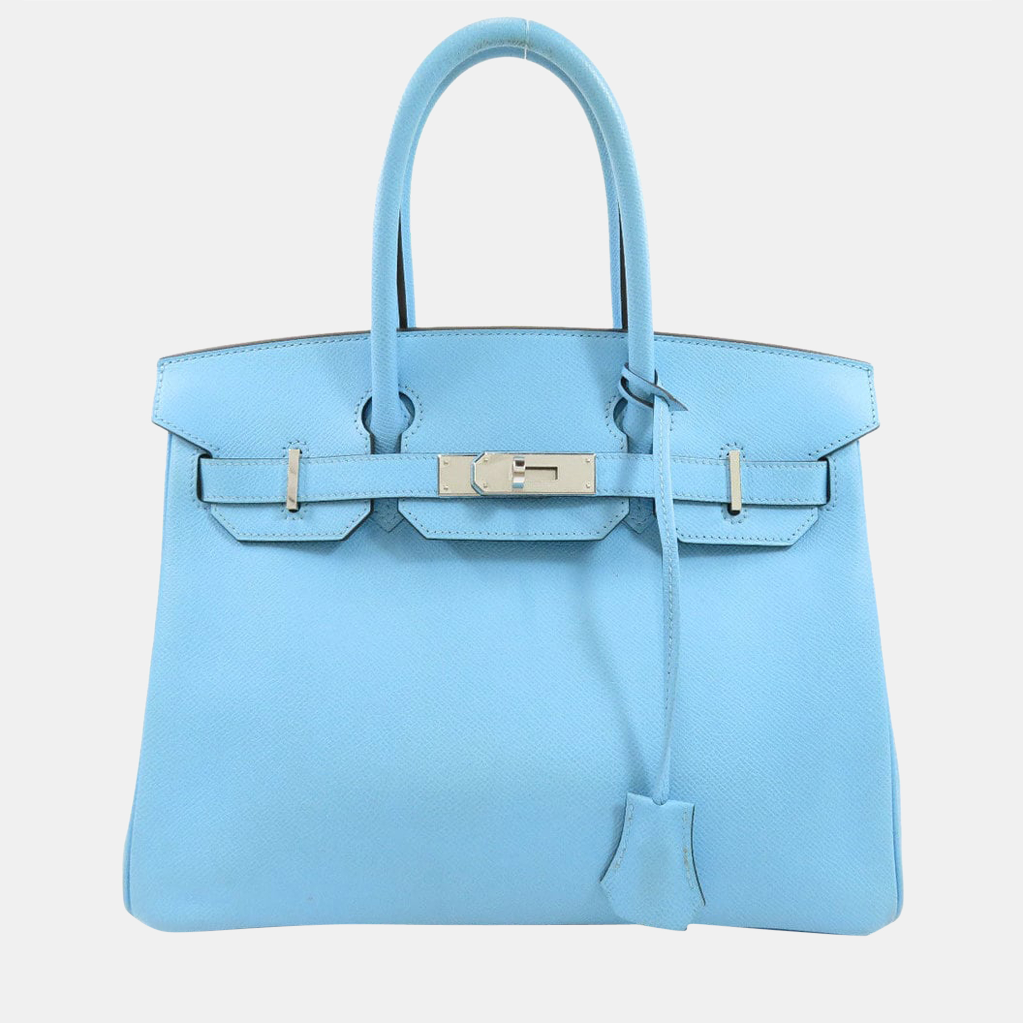 Pre-owned Hermes Birkin 30 Celeste Handbag Epson Ladies In Blue