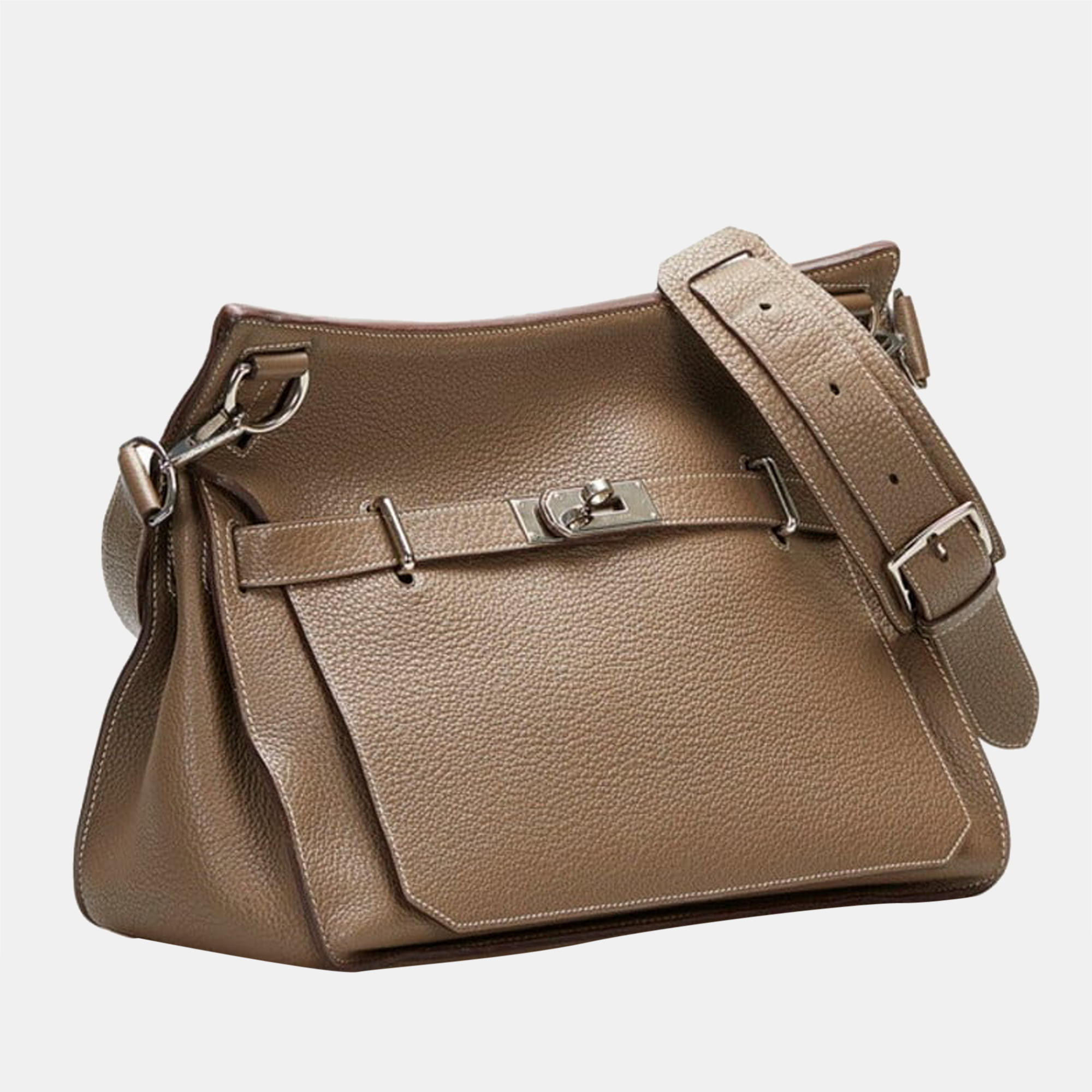 

Hermes GypsyÃ¨re 37 Shoulder Bag Tourtile Gray Taurillon Clemence Women's, Grey