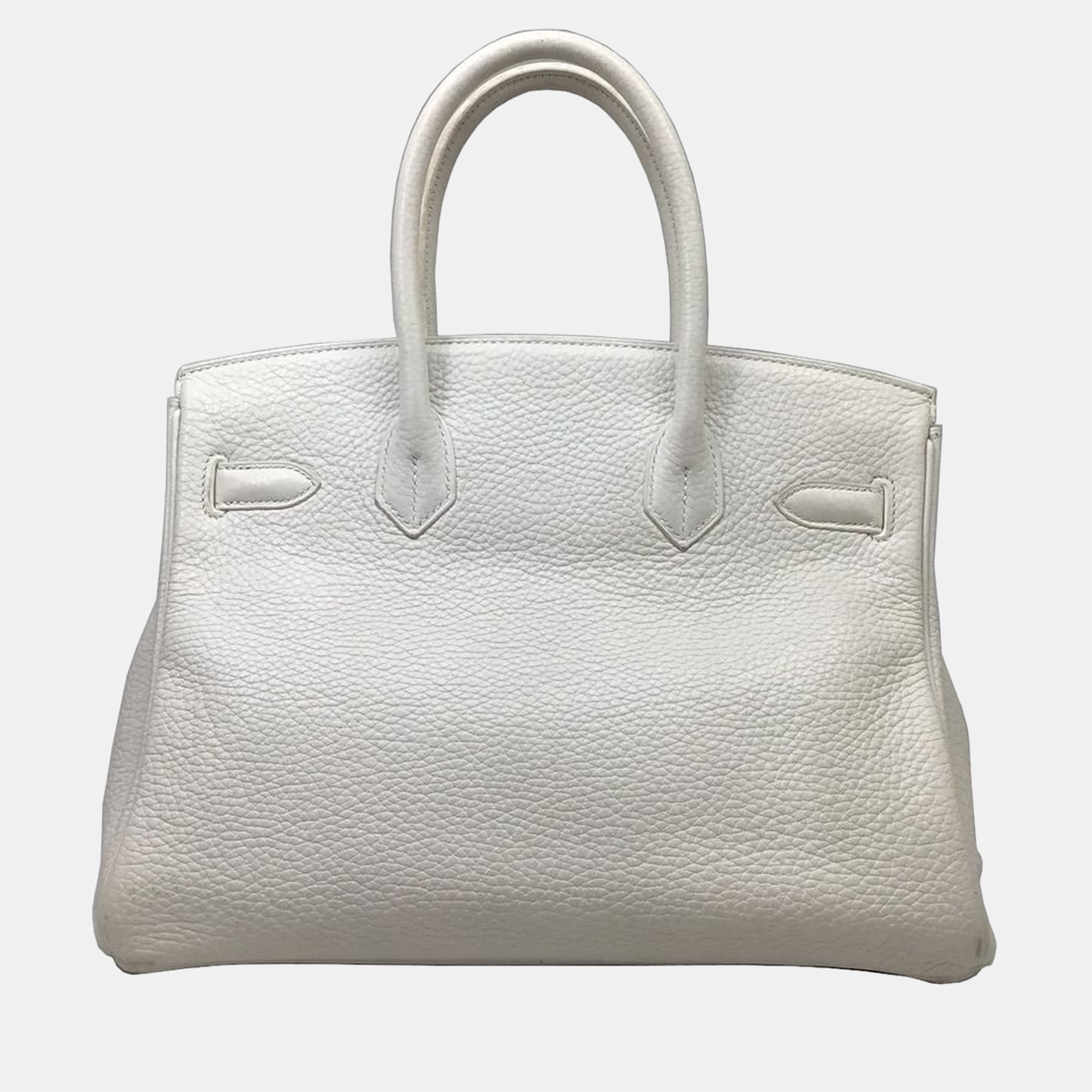 

Hermes Birkin 30 Taurillon Clemence White Silver Hardware Handbag Bag Women's Men's Unisex X Engraved (2016)