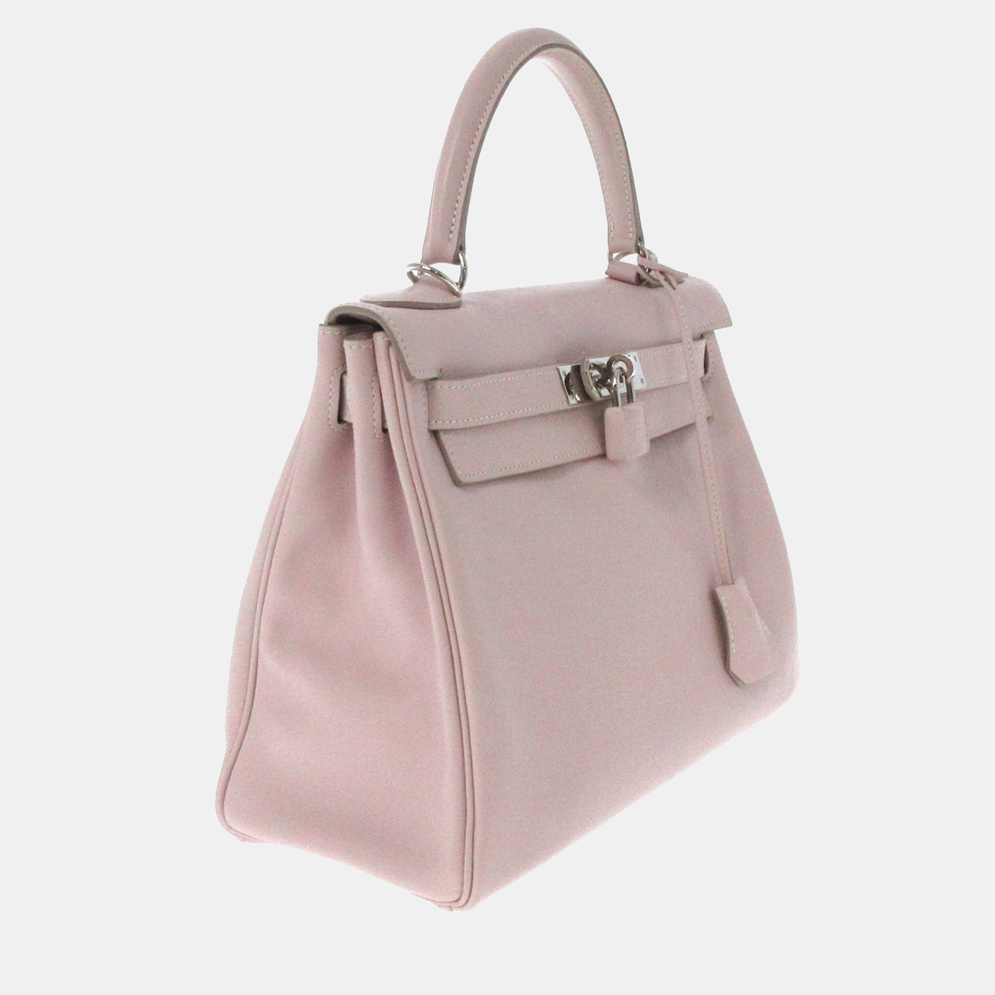 

Hermes Pink Evercolor Leather Palladium Hardware Kelly 28 Retourne Bag