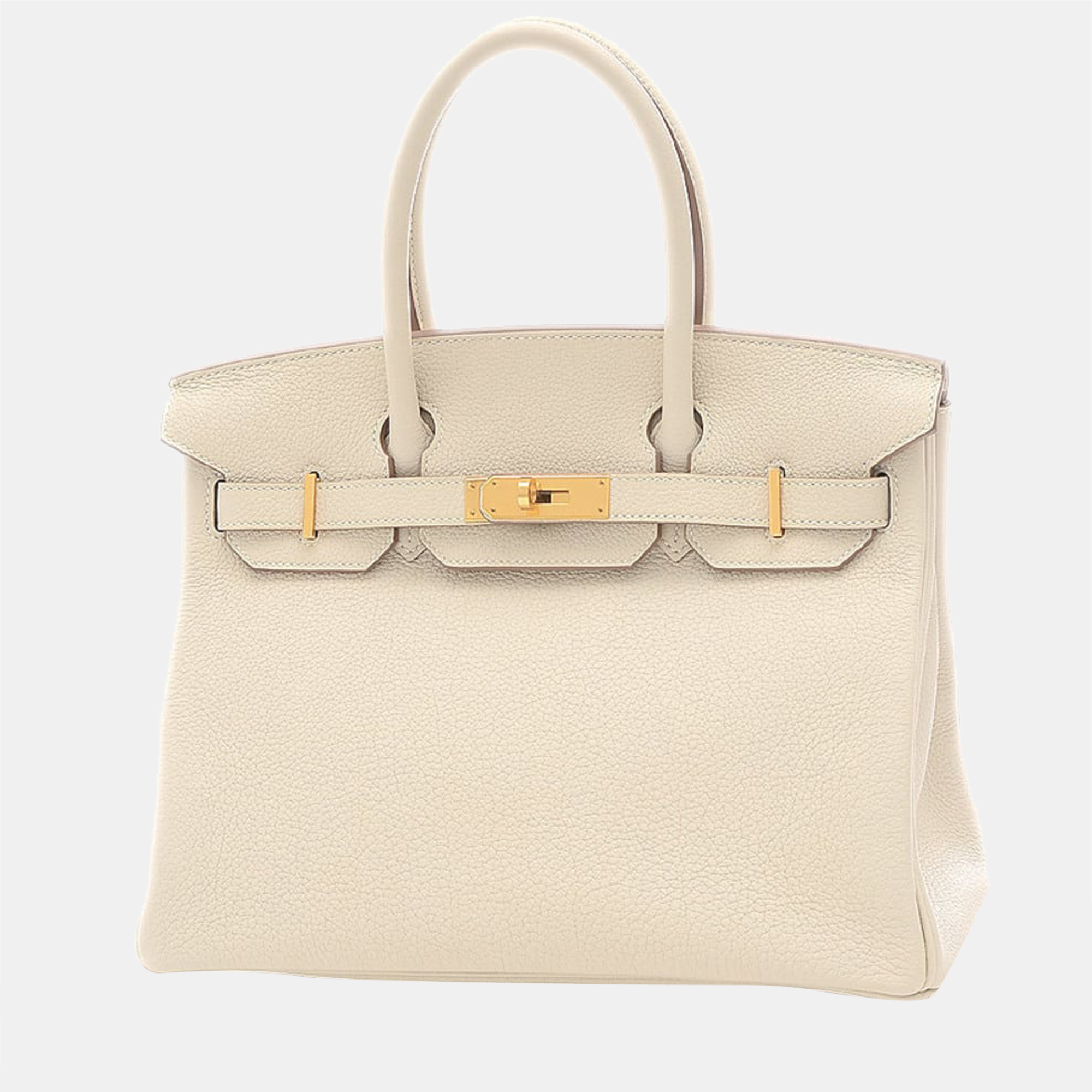Click to view more detailed imagery on our partner's website Pre-owned Hermes Birkin 30 Togo Cle Handbag Gold Hardware Z Stamp In Cream