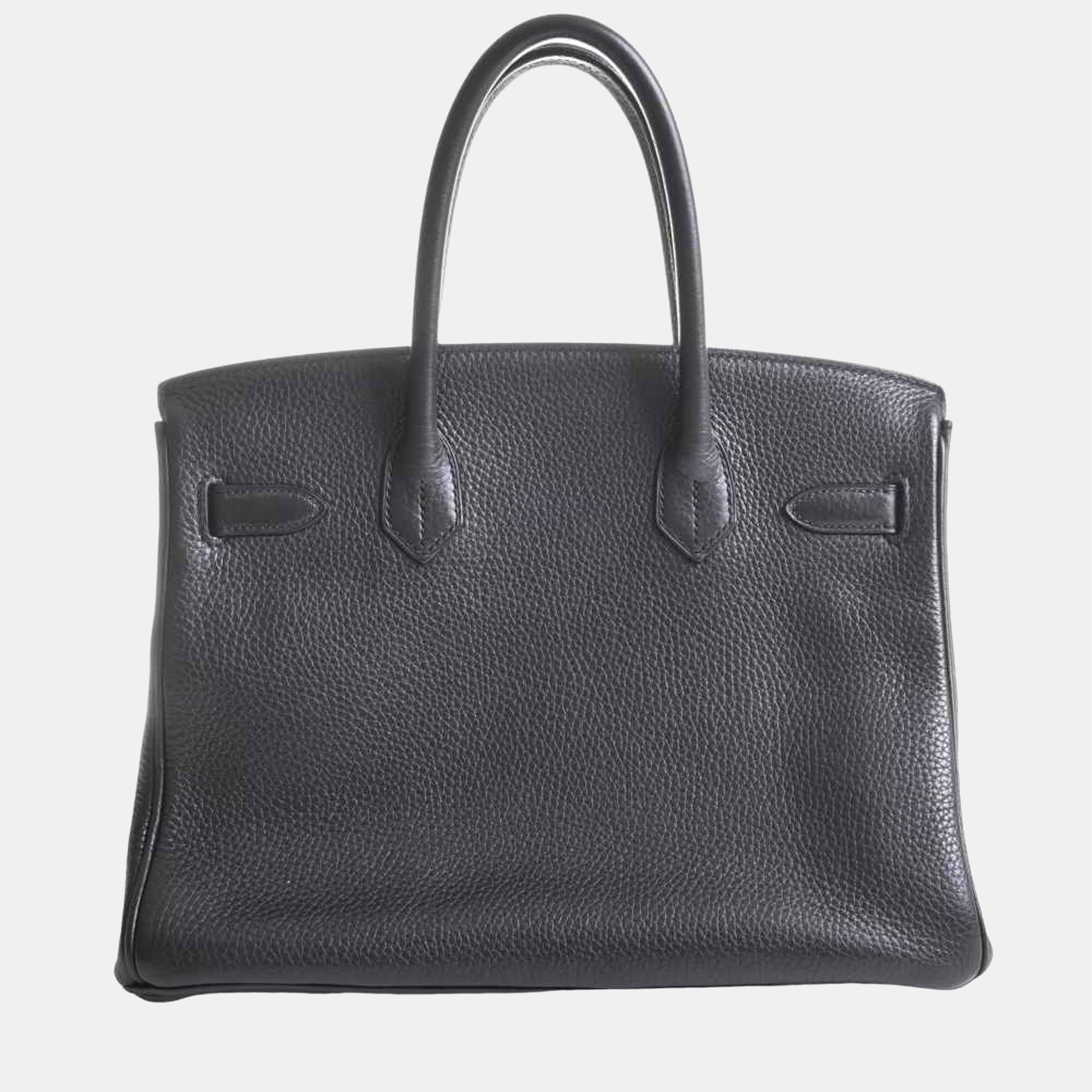 

Hermes Taurillon Clemence Birkin 30 handbag black