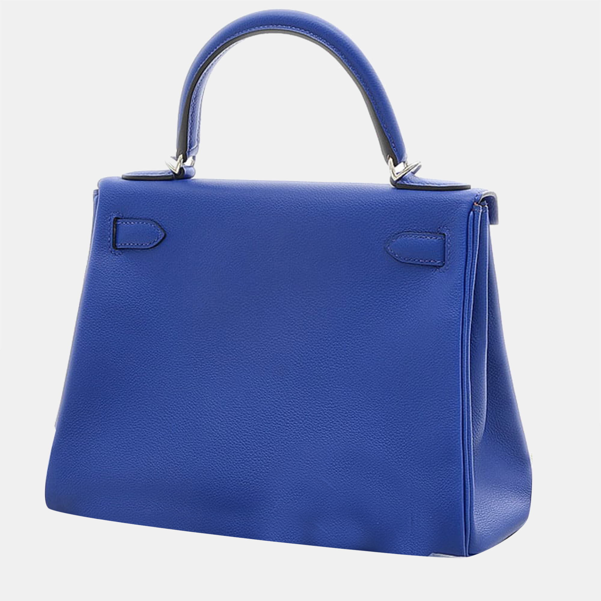 

Hermes Kelly 28 Inner Stitch Verso Evercolor Blue Royale/Fuchsia Handbag Silver D Stamp