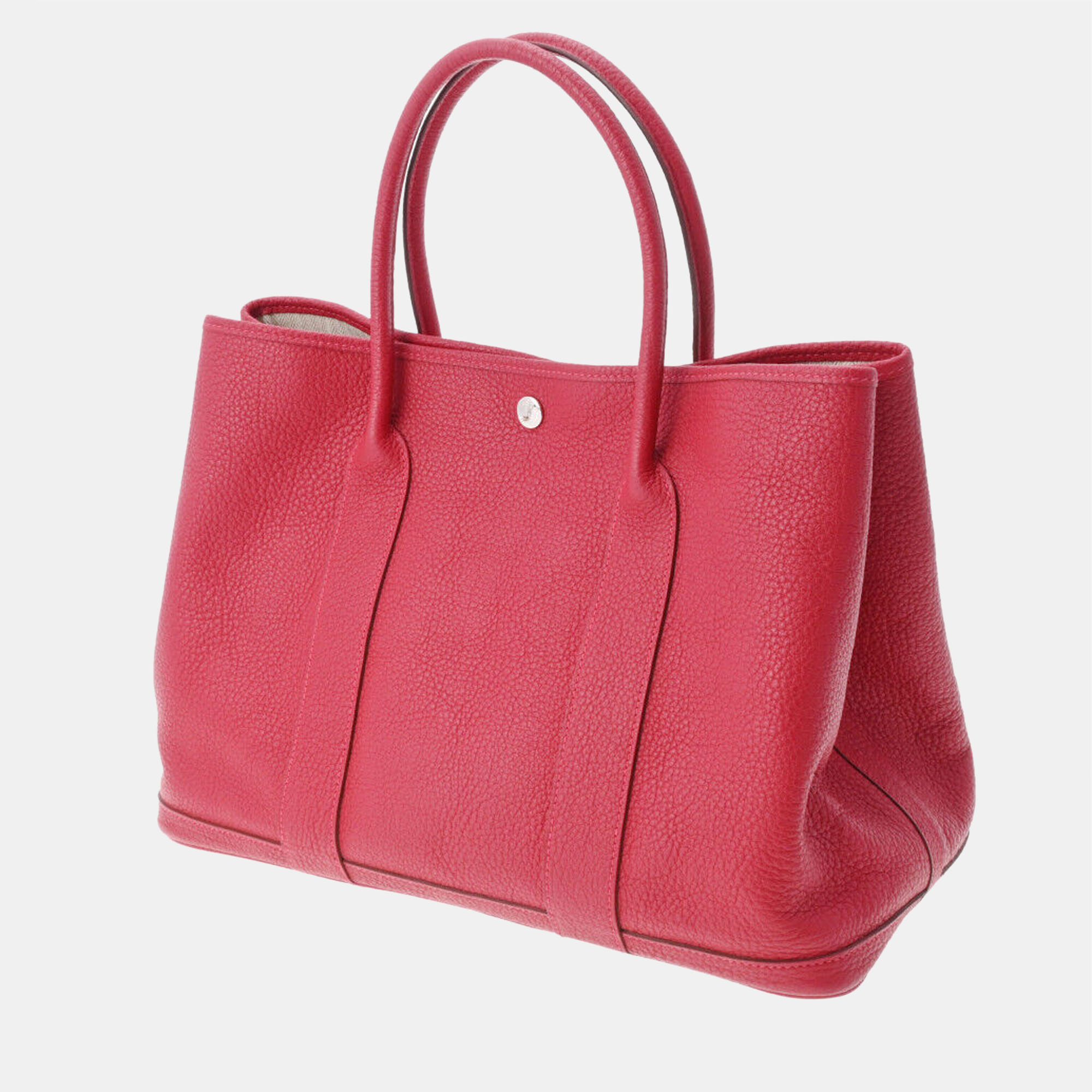 

Hermes Red Negonda Leather Garden Party PM Tote Bag