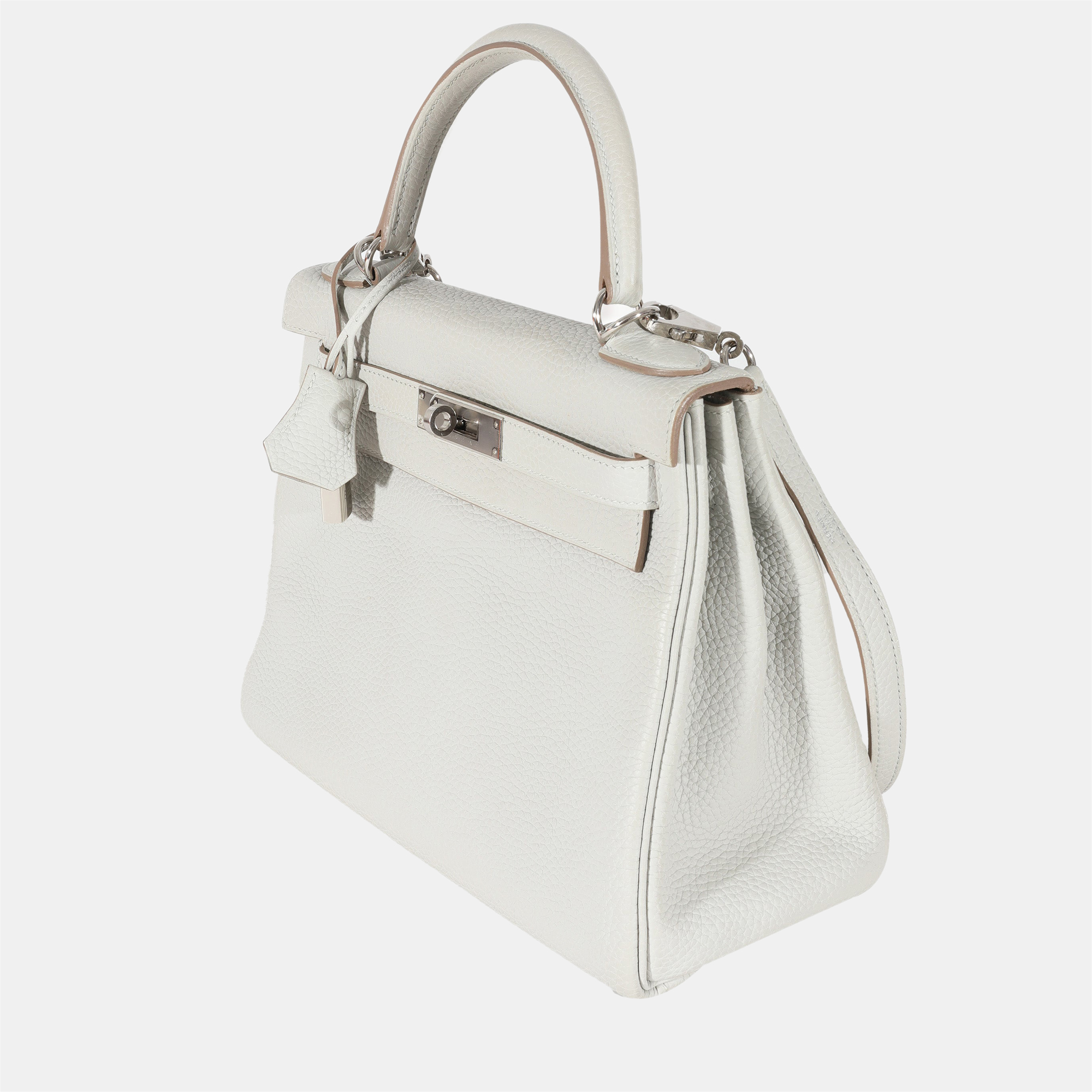 

Hermes Gris Perle Togo Kelly 28 PHW, White