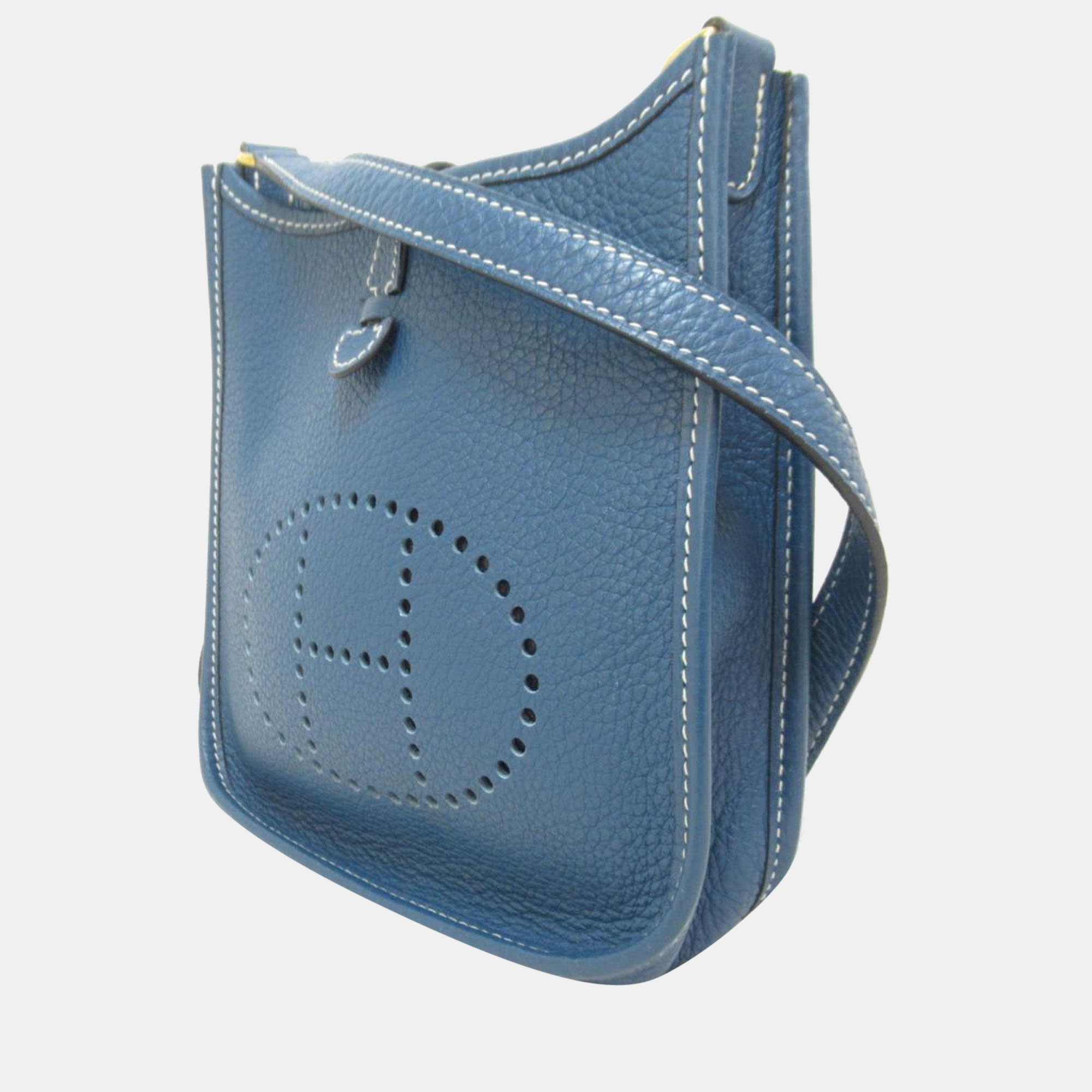 

Hermes Blue Clemence Leather Evelyne I TPM Shoulder Bag