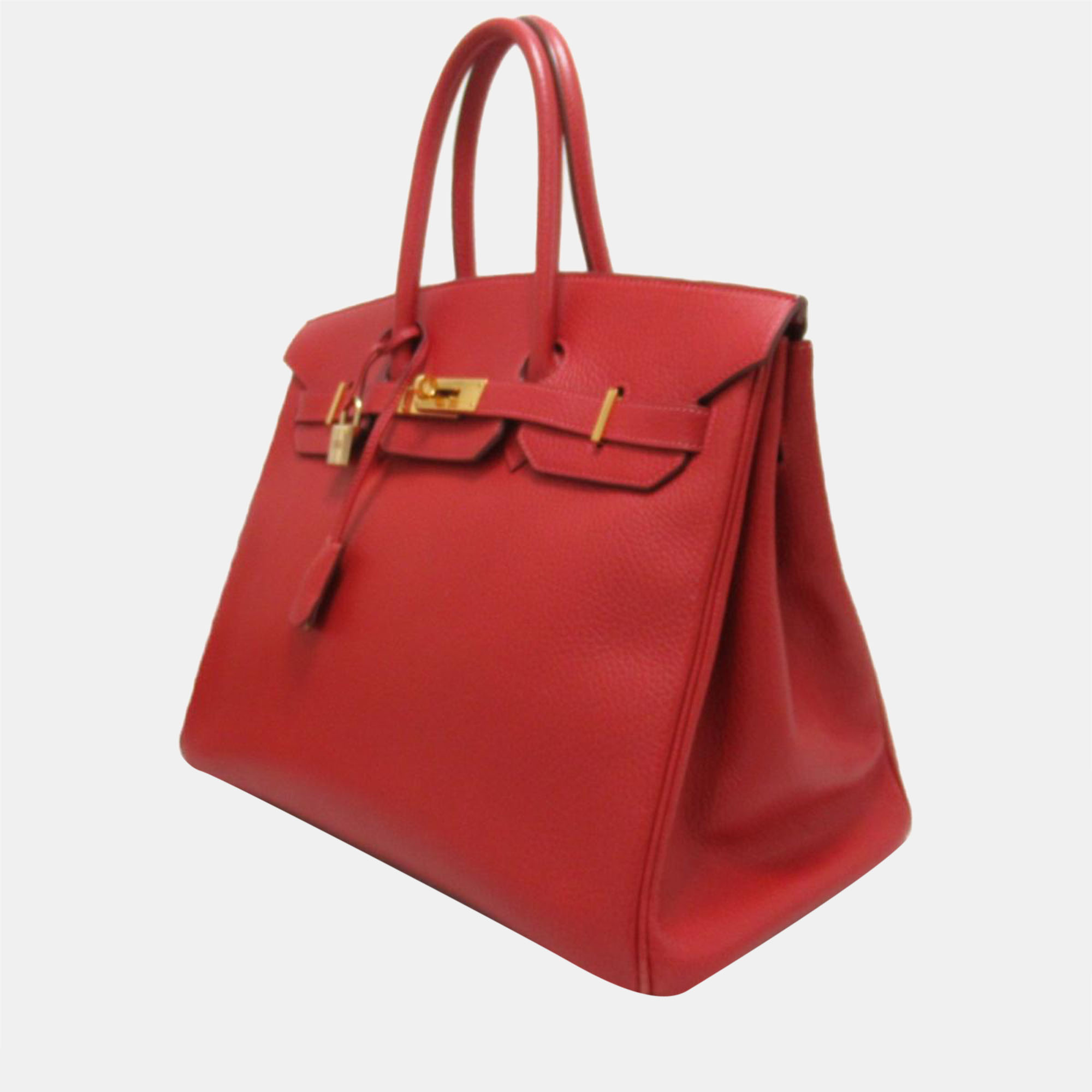 

Hermes Red Ardennes Leather Gold Hardware Birkin 35 Tote Bag