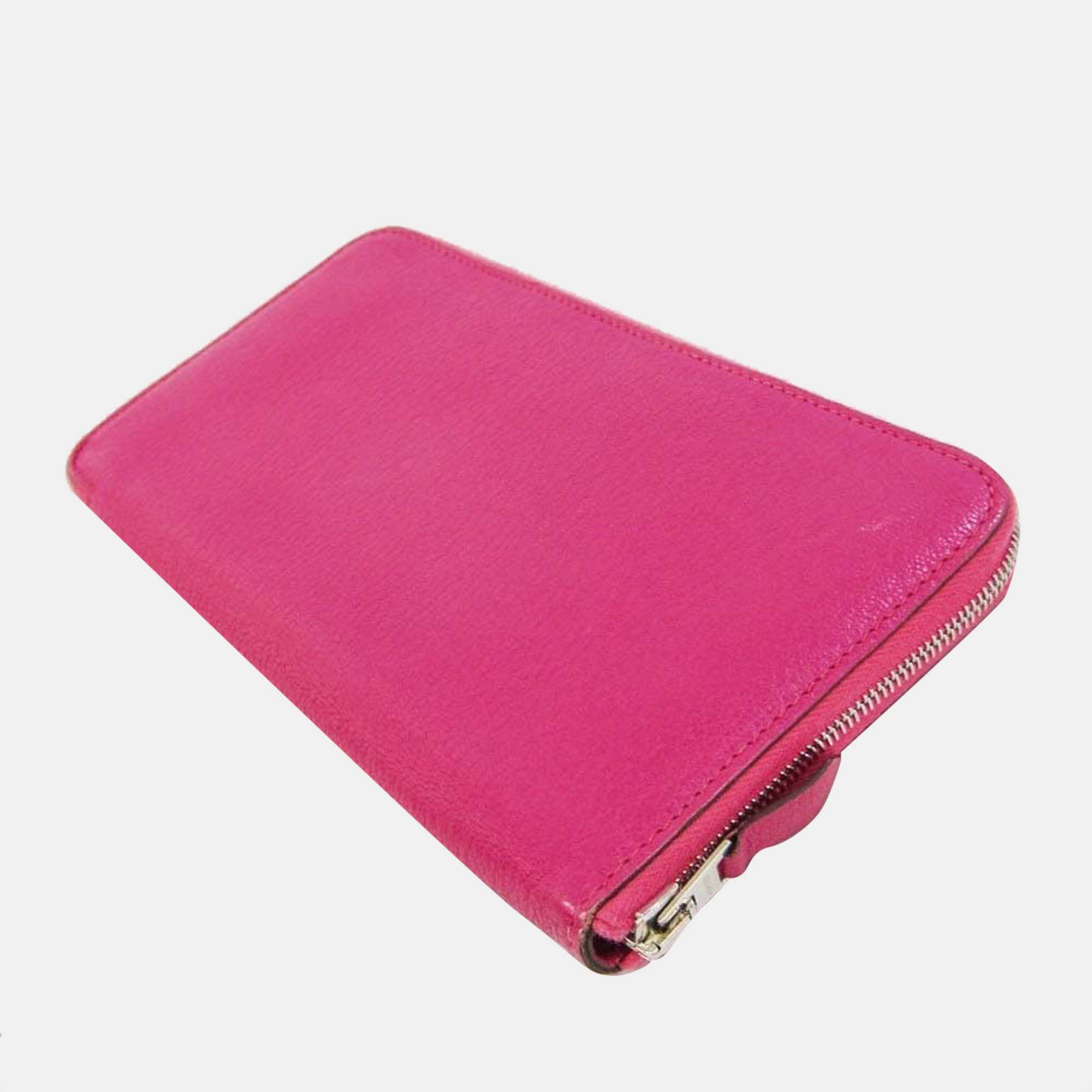 

Hermes Azap Long Women's Chevre Leather Long Wallet (bi-fold) Pink BF557336