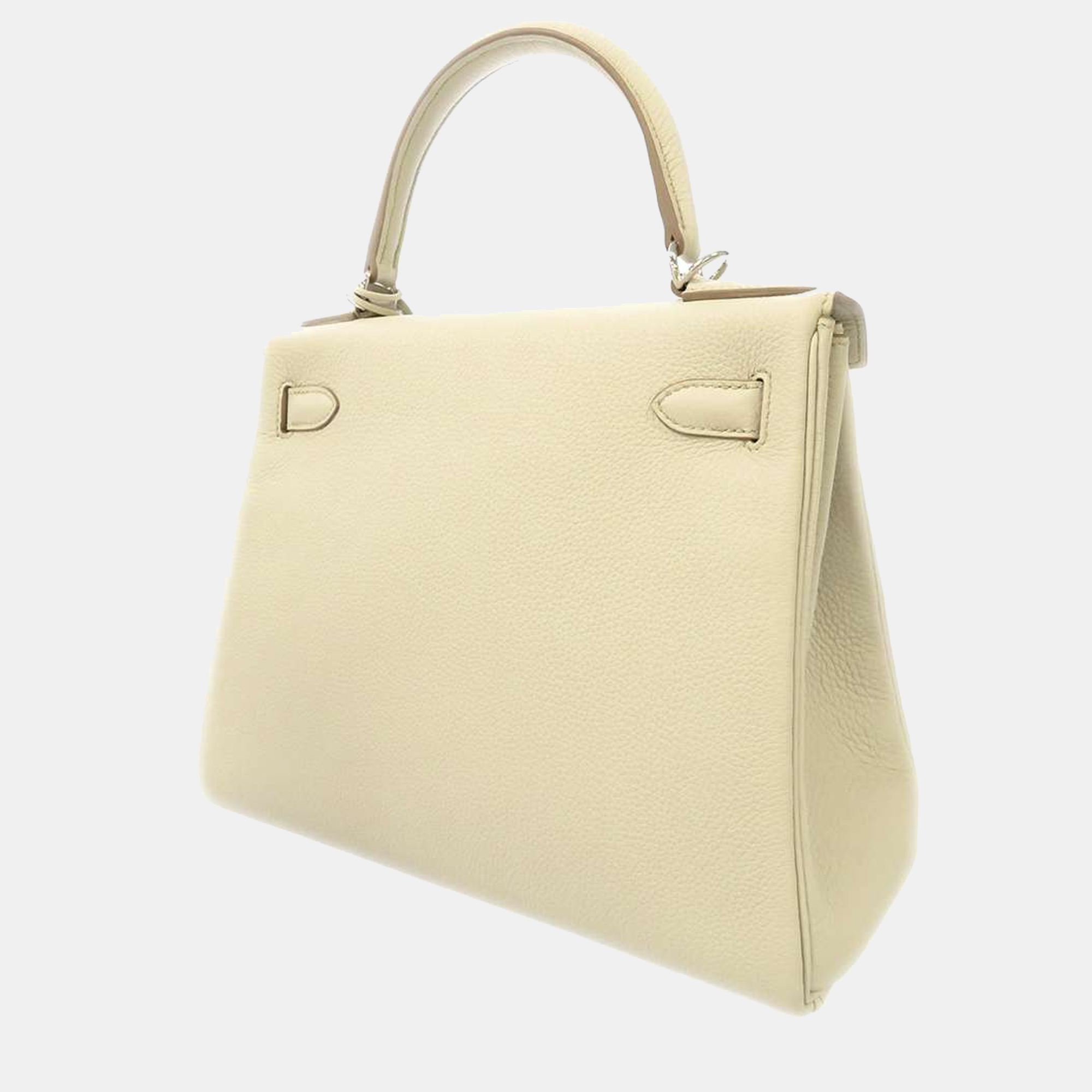 

Hermes White Togo Leather Kelly 28 Satchel