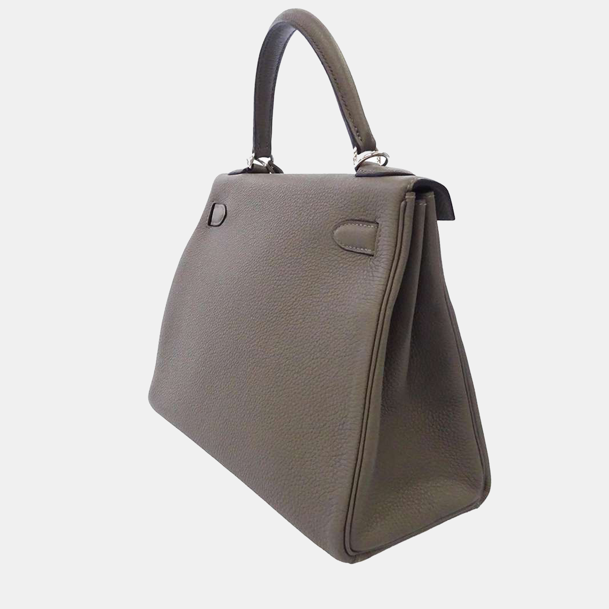 

Hermes Gris Meyer Togo Leather Palladium Plated Hardware Kelly 28 Tote Bag, Grey