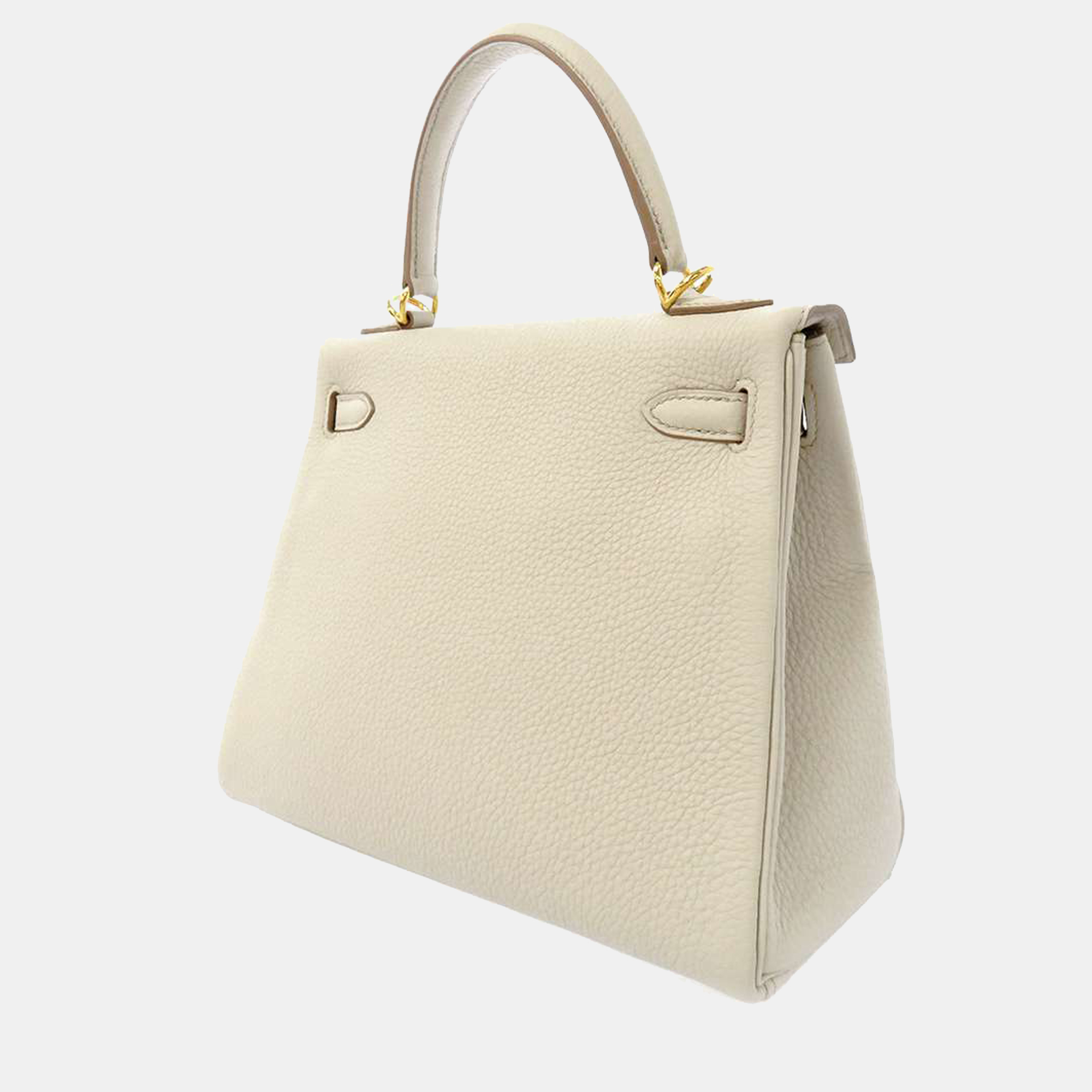 

Hermes Beton Togo Leather Kelly Retourne 25 Tote bag, White