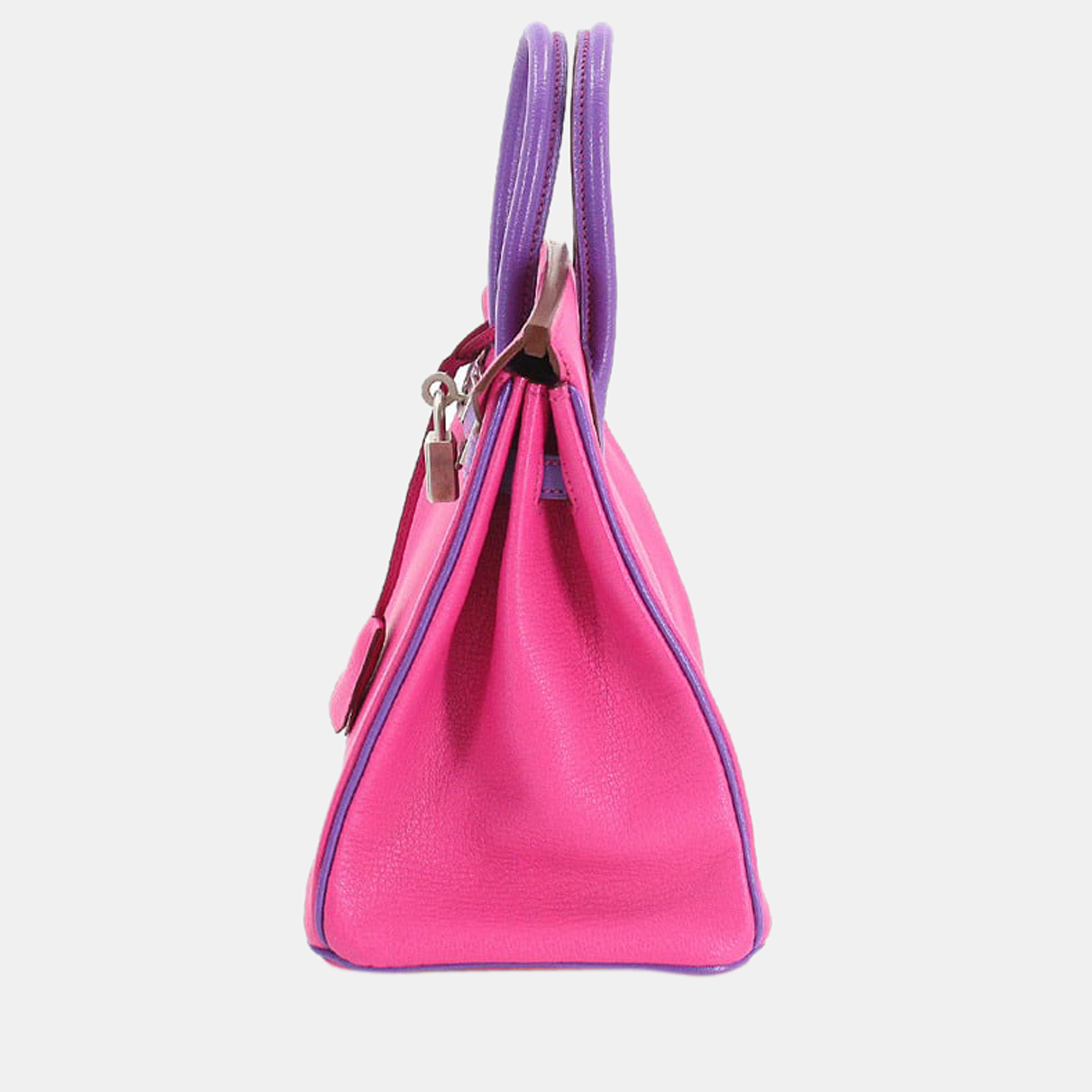 

Hermes Birkin 25 Personal SPO Handbag Chevre Rose Tyrian Palm Q Engraved Matte Silver Metal Fittings 30, Pink