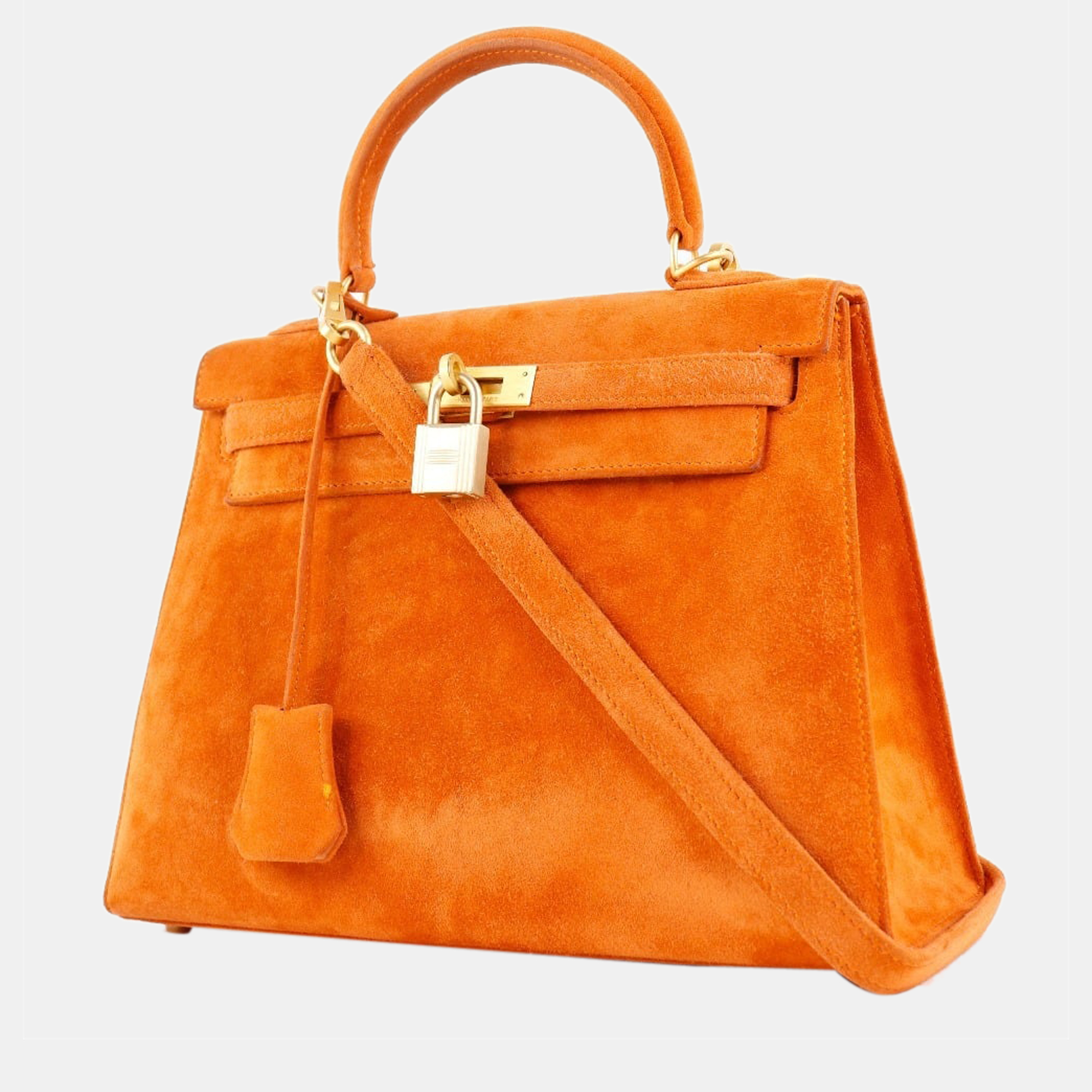 

Hermes Kelly -93 Suede Orange H Women's Handbag
