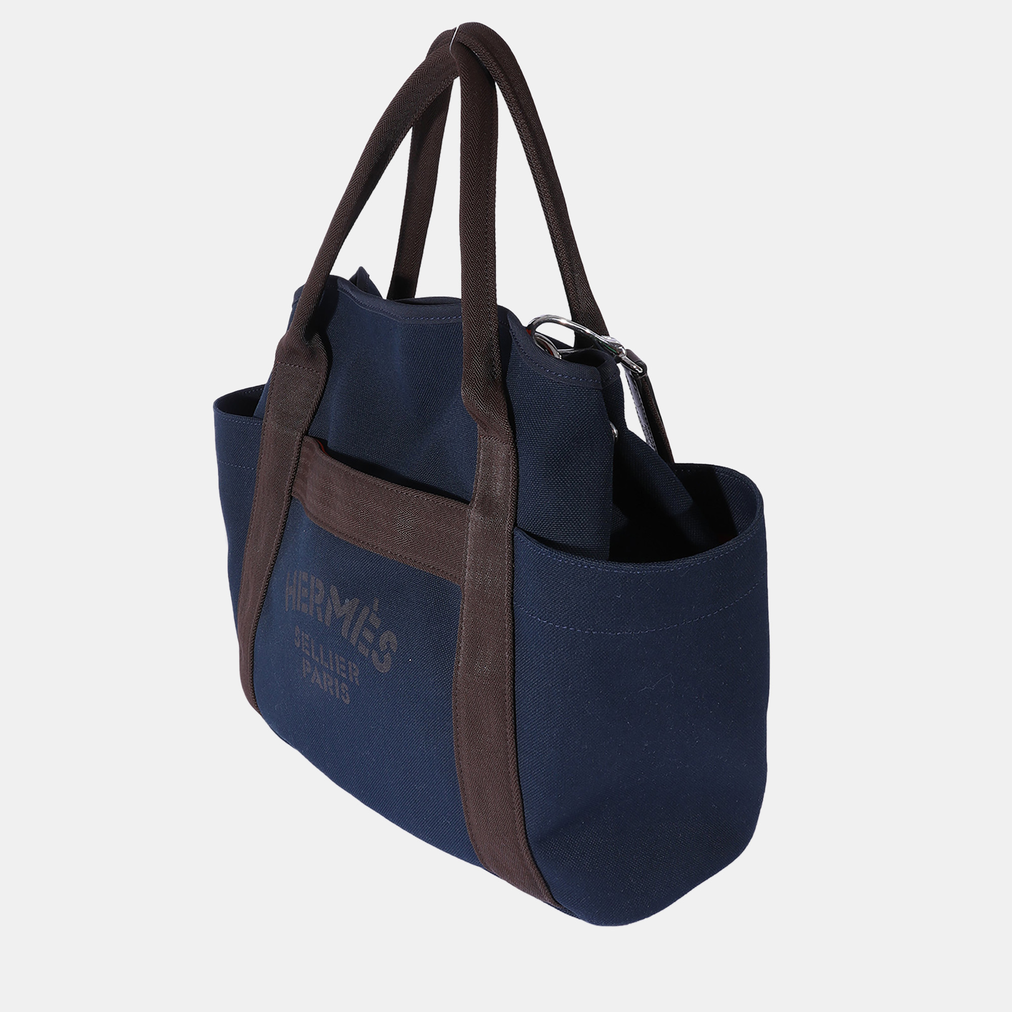 

Hermes Navy Canvas The Grooming Bag, Navy blue