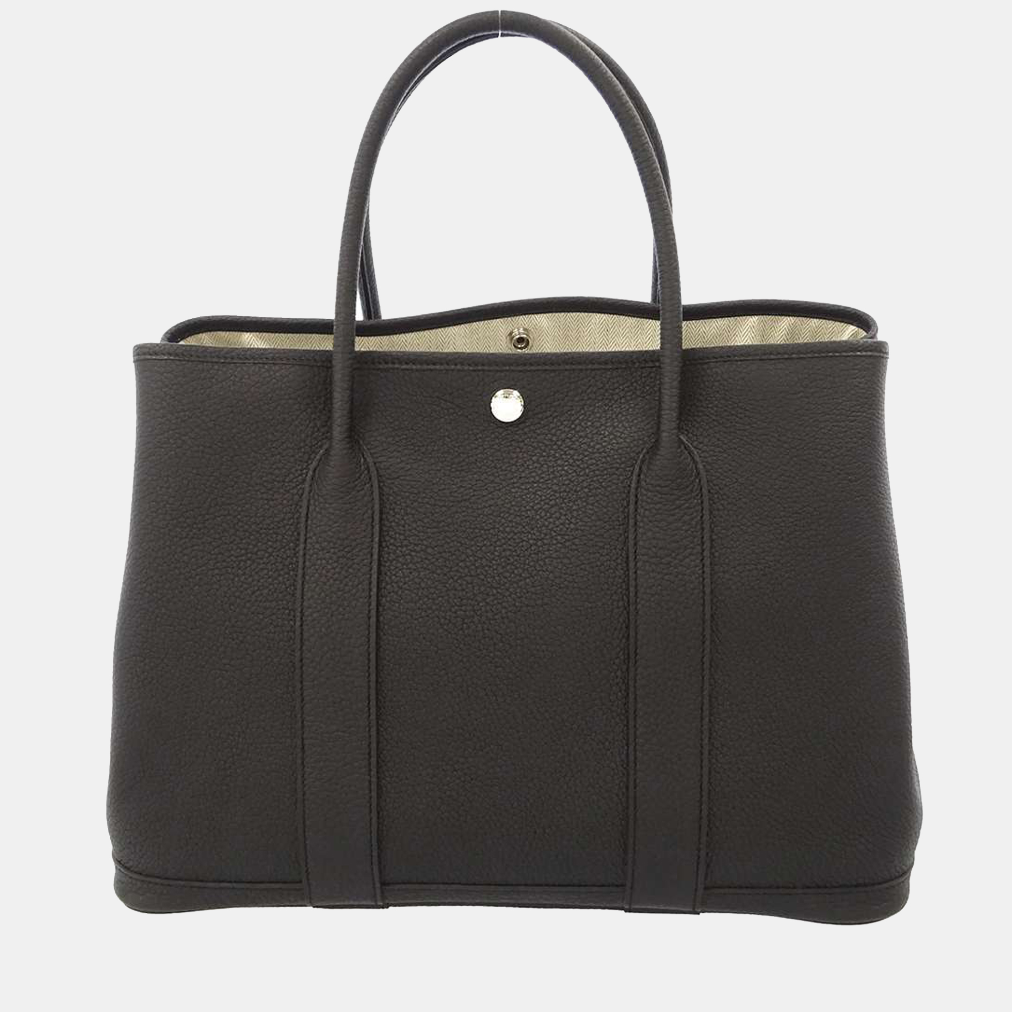 

Hermes Black Negonda Leather Garden Party PM Tote Bag