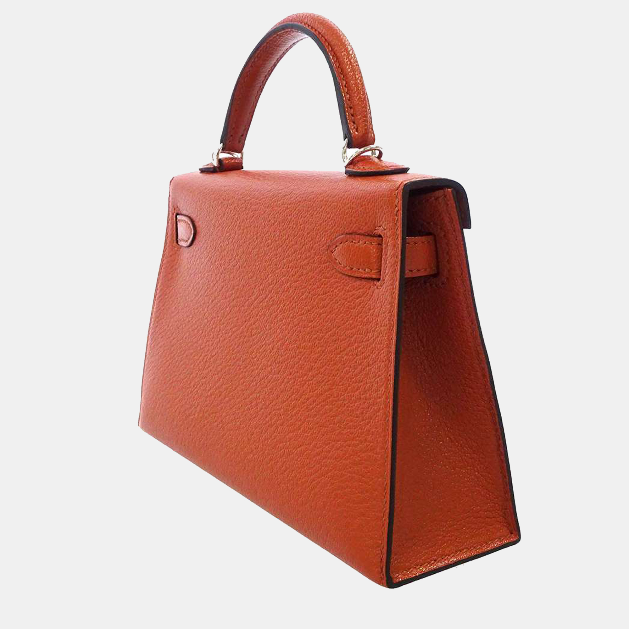 

Hermes Cuivre/Rose Mexico Chevre Leather Mini Kelly Top Handle Bag, Orange